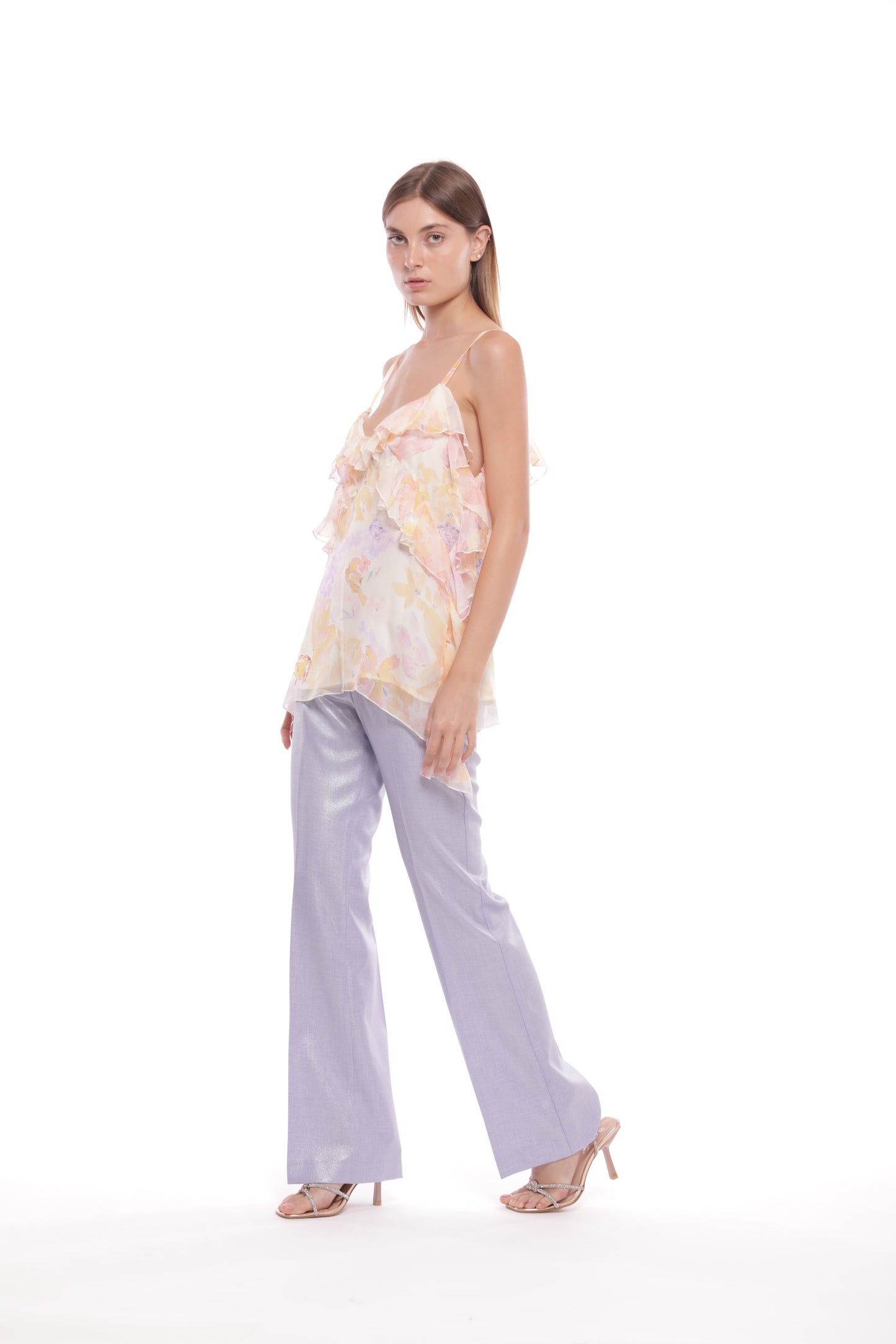 PANTALONE FLARE LAMINATO