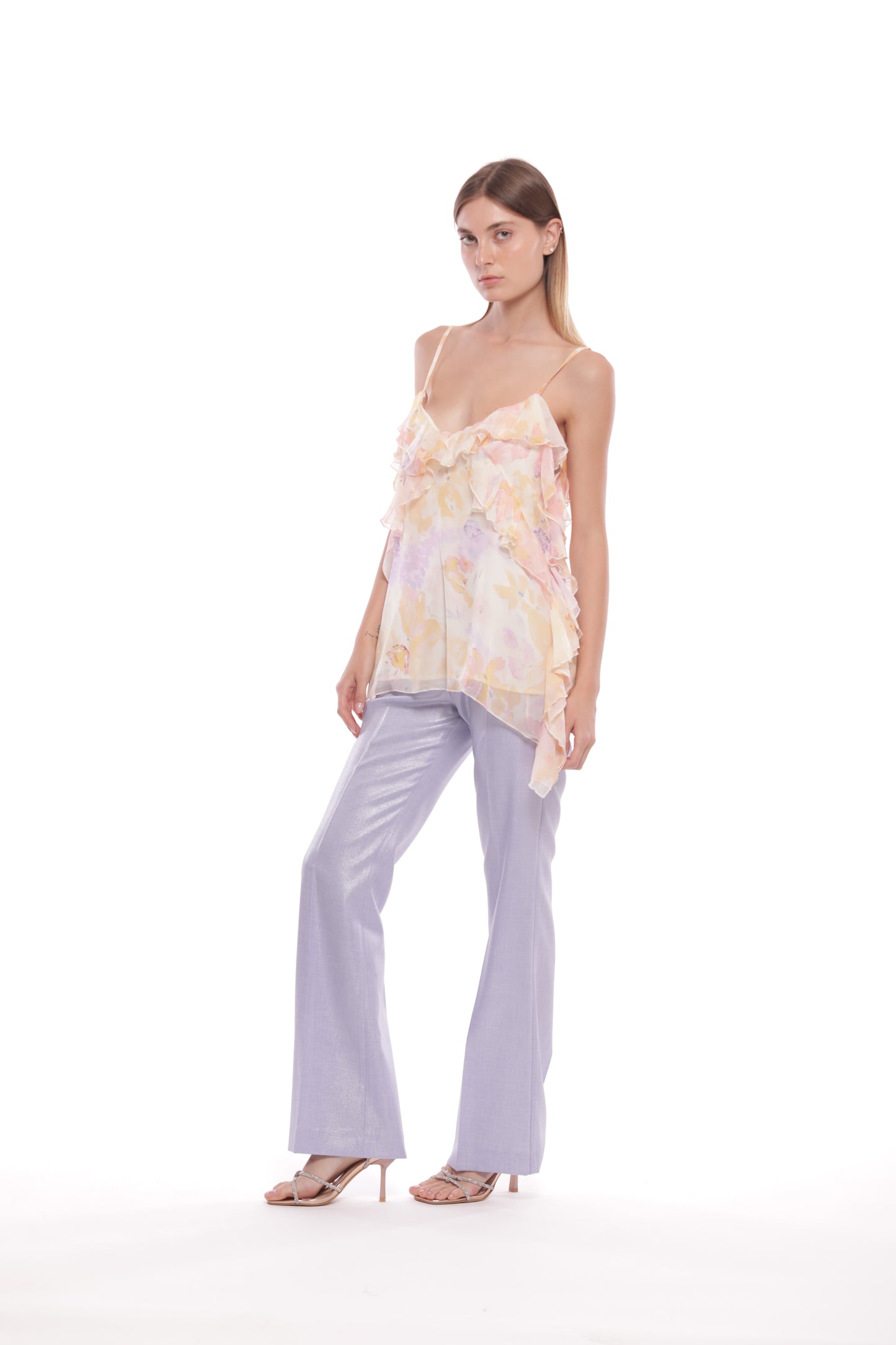 PANTALONE FLARE LAMINATO