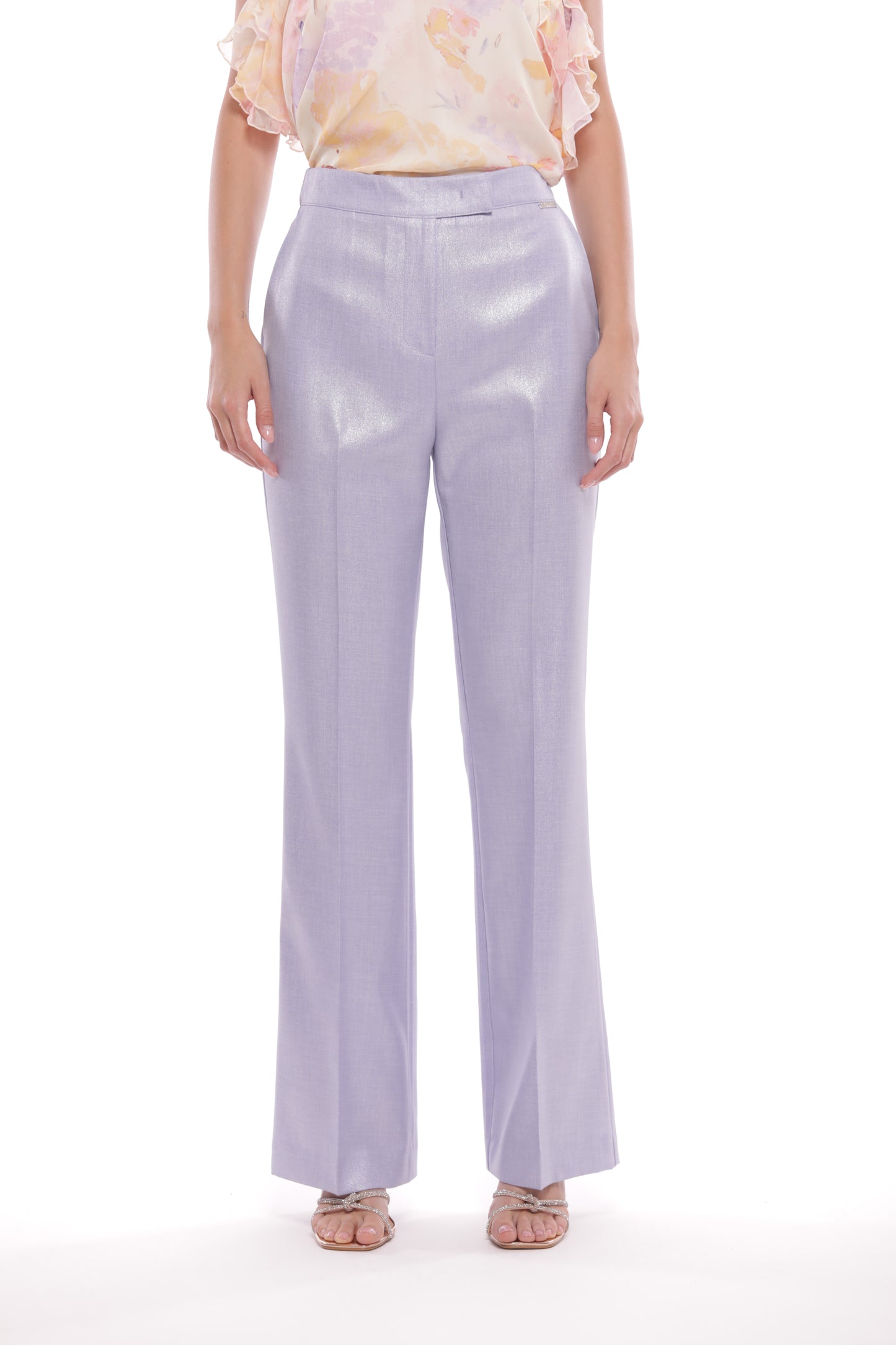 PANTALONE FLARE LAMINATO