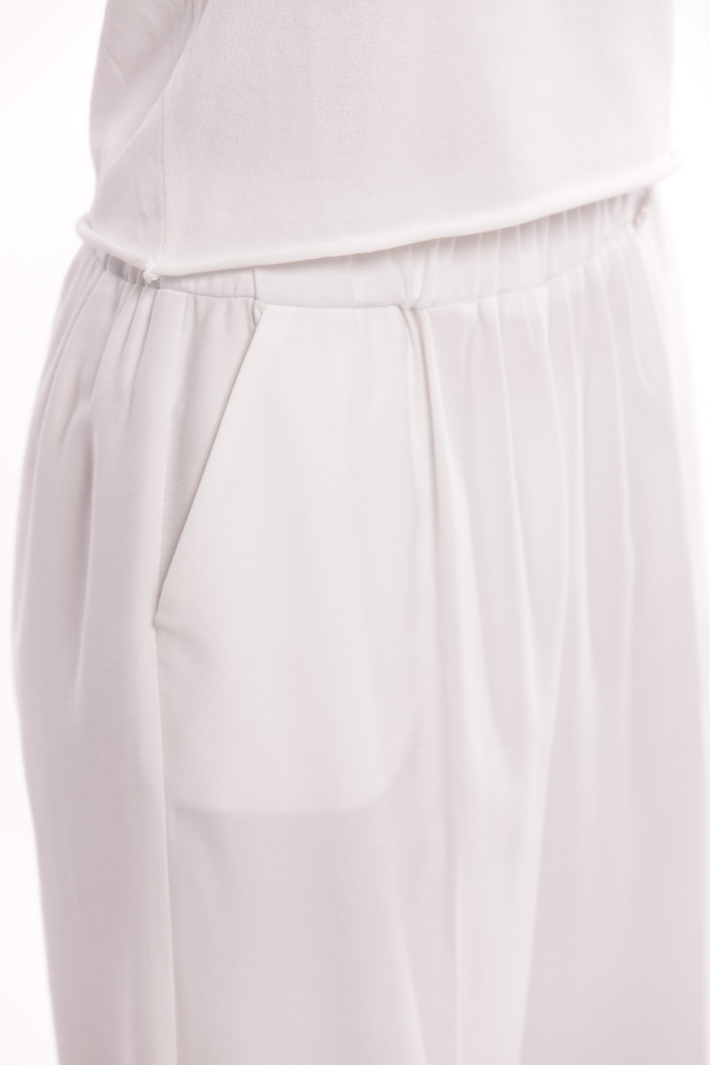 PANTALONE PALAZZO IN AKUMAL CON DETTAGLIO A RIGHE
