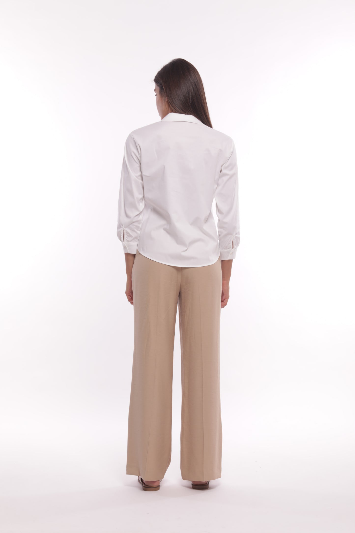 PANTALONE PALAZZO IN AKUMAL CON DETTAGLIO A RIGHE