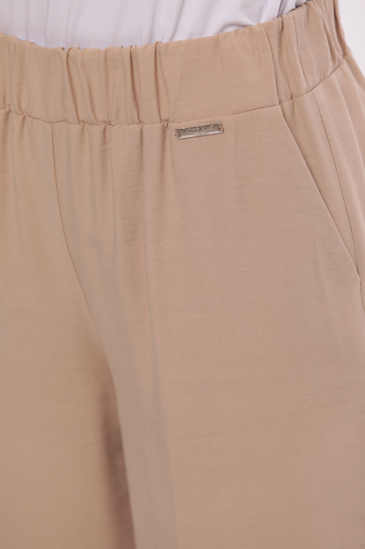 PANTALONE PALAZZO IN AKUMAL CON DETTAGLIO A RIGHE