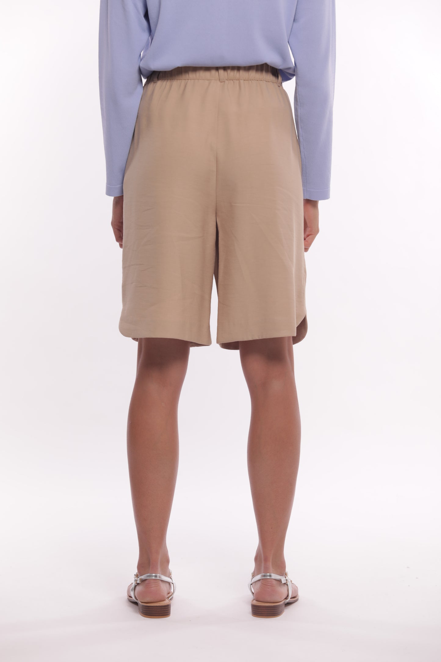 PANTALONE BERMUDA IN AKUMAL CON DETTAGLIO A RIGHE