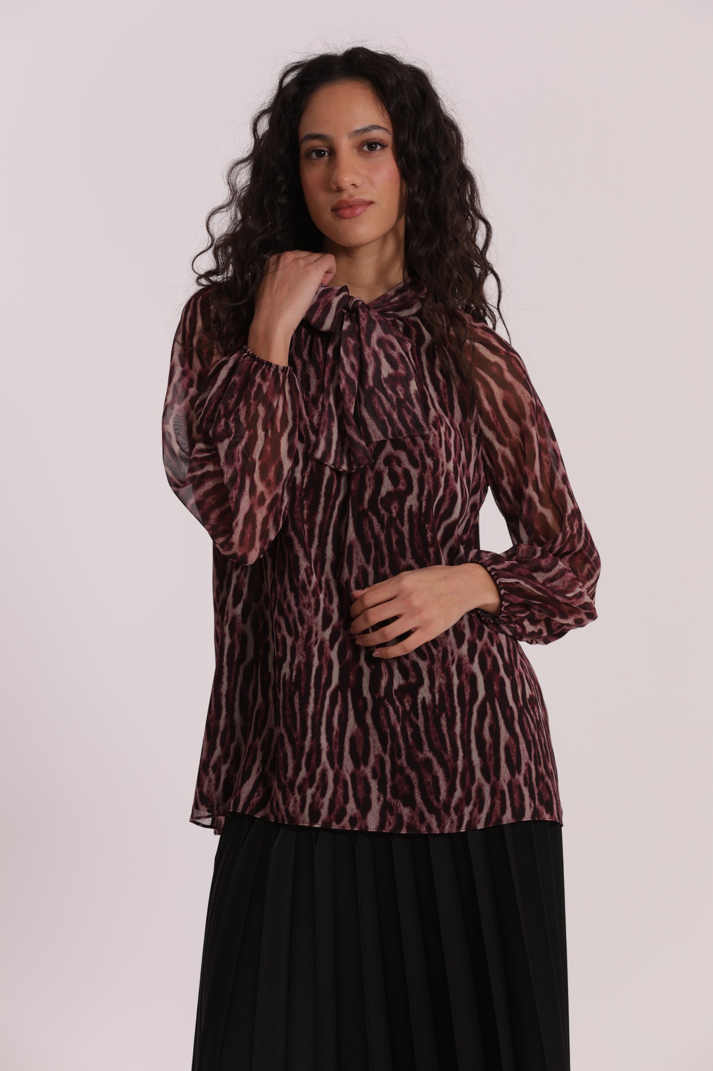 BLUSA CON FUSCIACCA FANTASIA ANIMALIER
