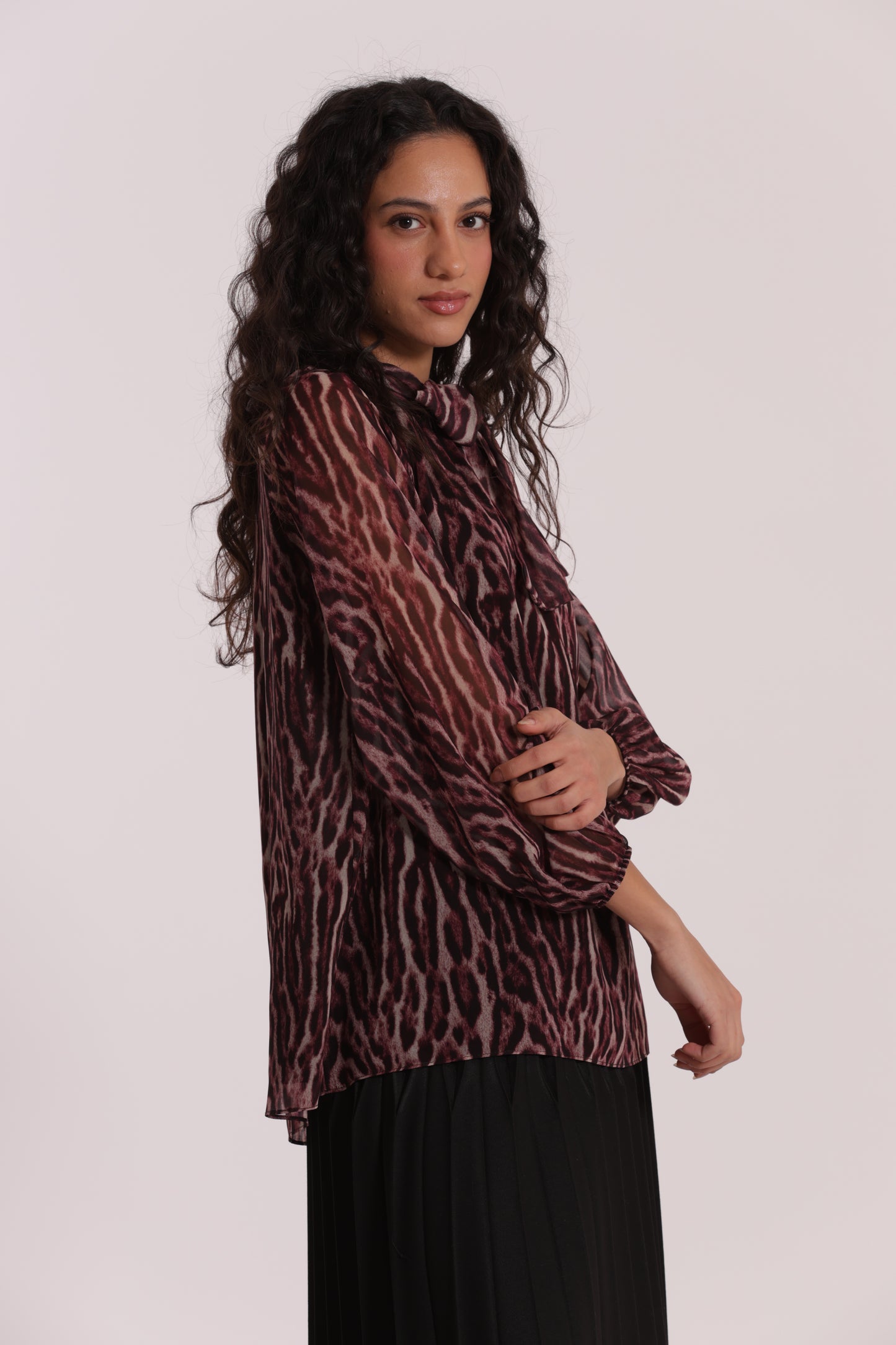 BLUSA CON FUSCIACCA FANTASIA ANIMALIER