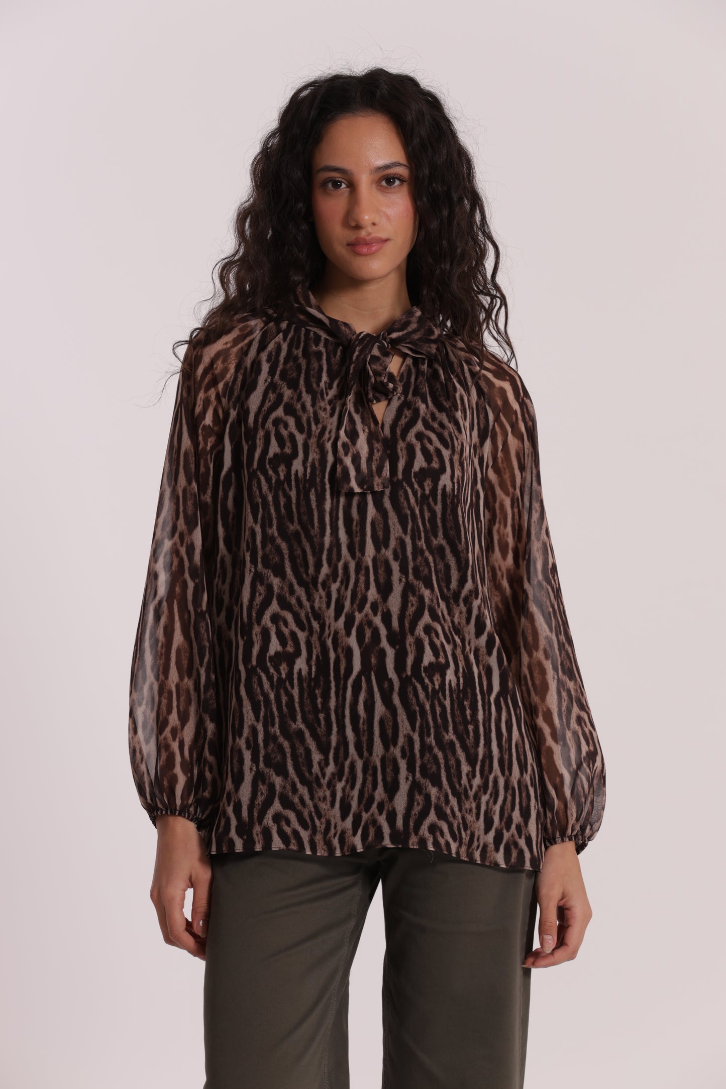 BLUSA CON FUSCIACCA FANTASIA ANIMALIER