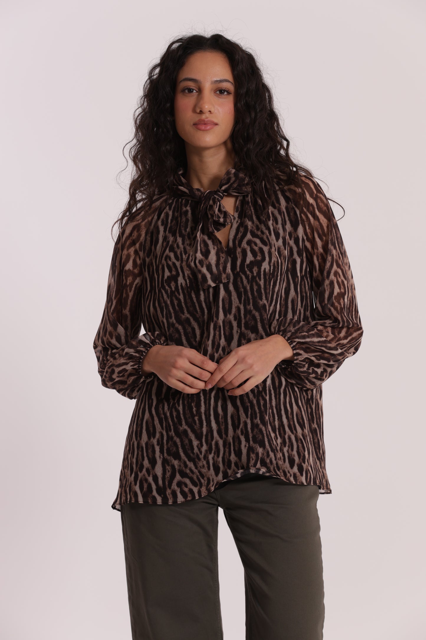 BLUSA CON FUSCIACCA FANTASIA ANIMALIER