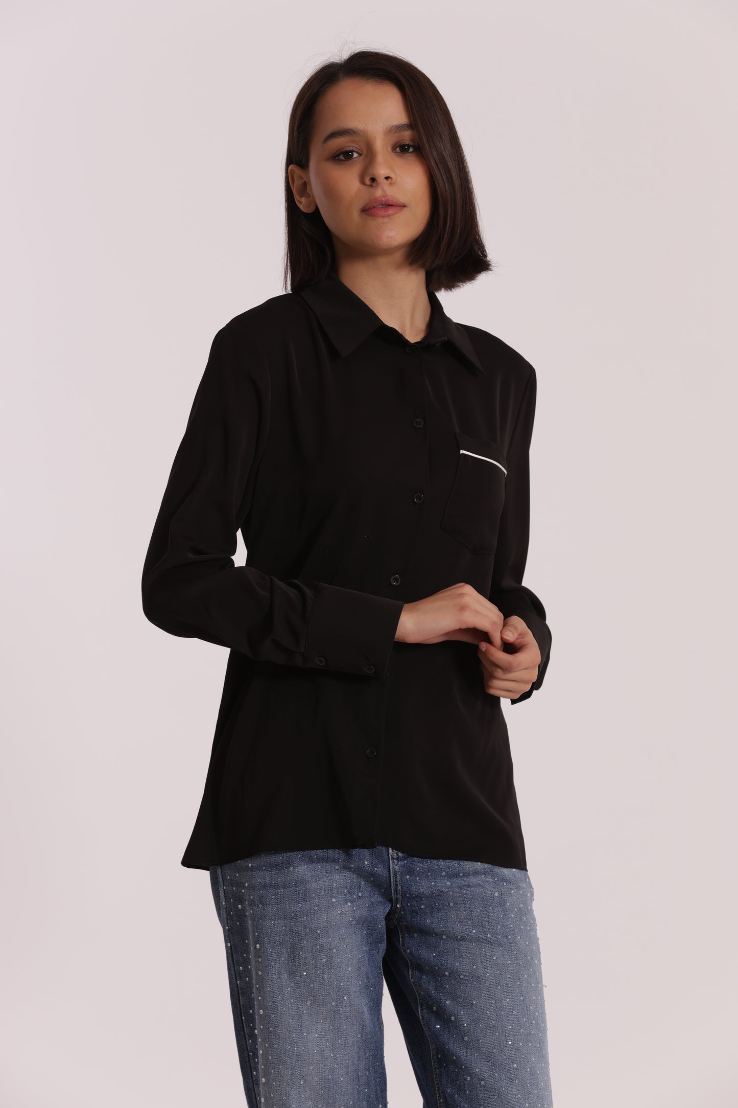 CAMICIA CON TASCHINO BICOLOR