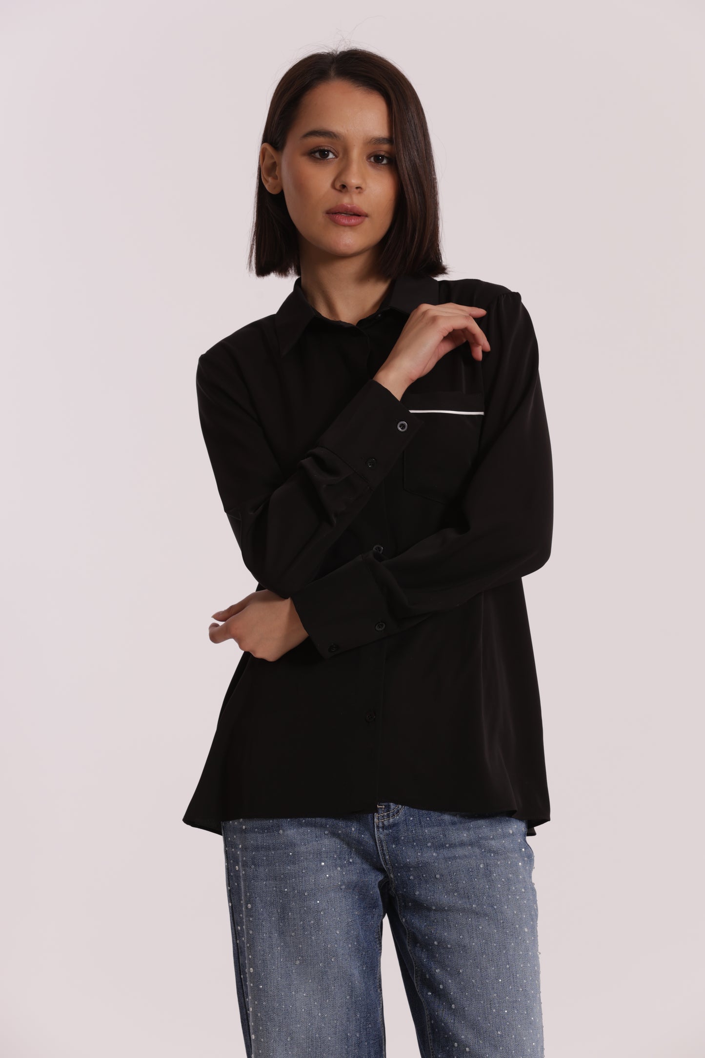 CAMICIA CON TASCHINO BICOLOR