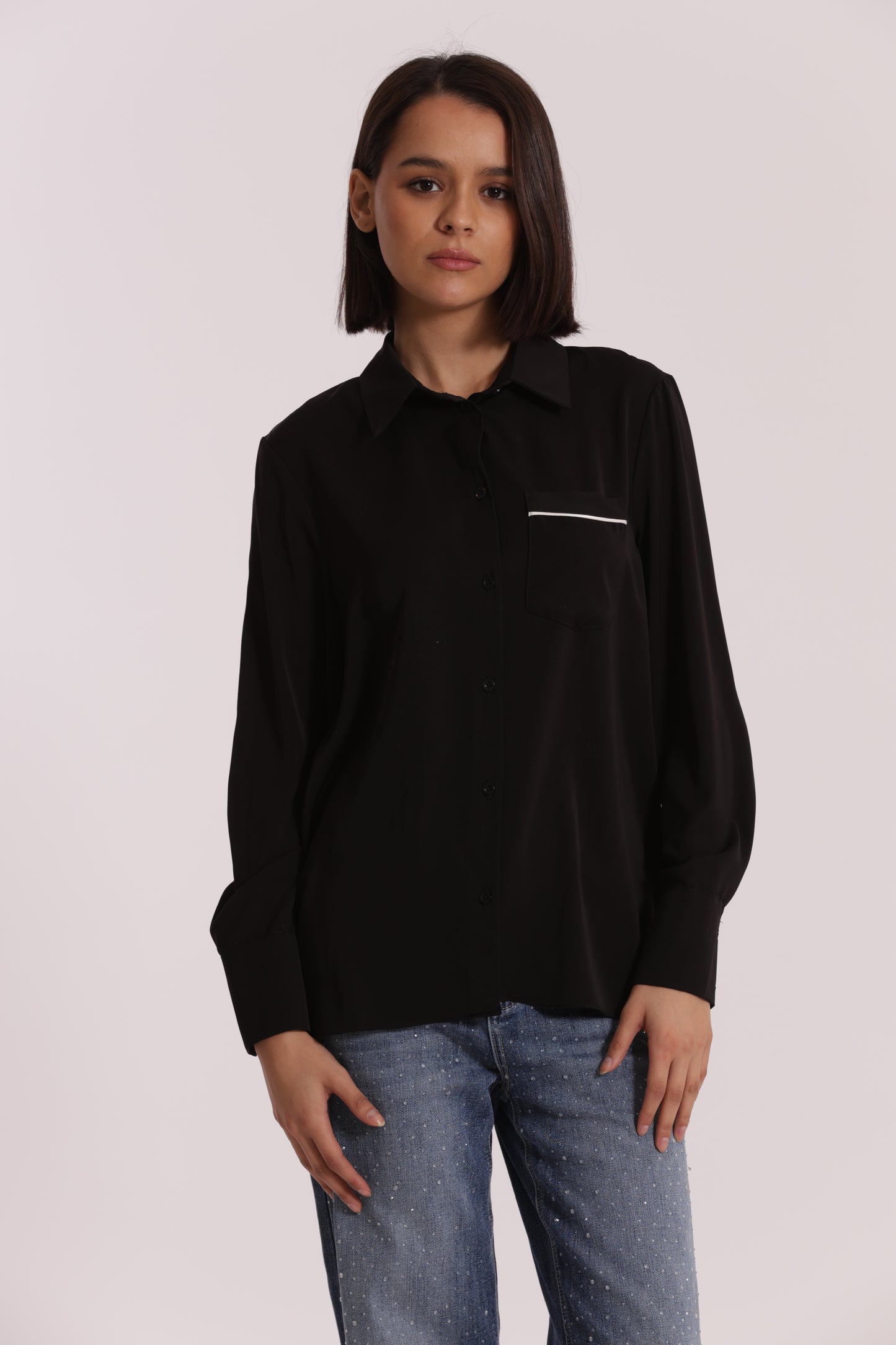 CAMICIA CON TASCHINO BICOLOR