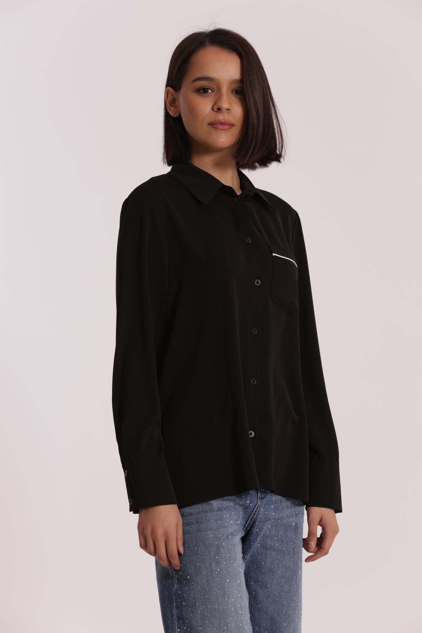 CAMICIA CON TASCHINO BICOLOR