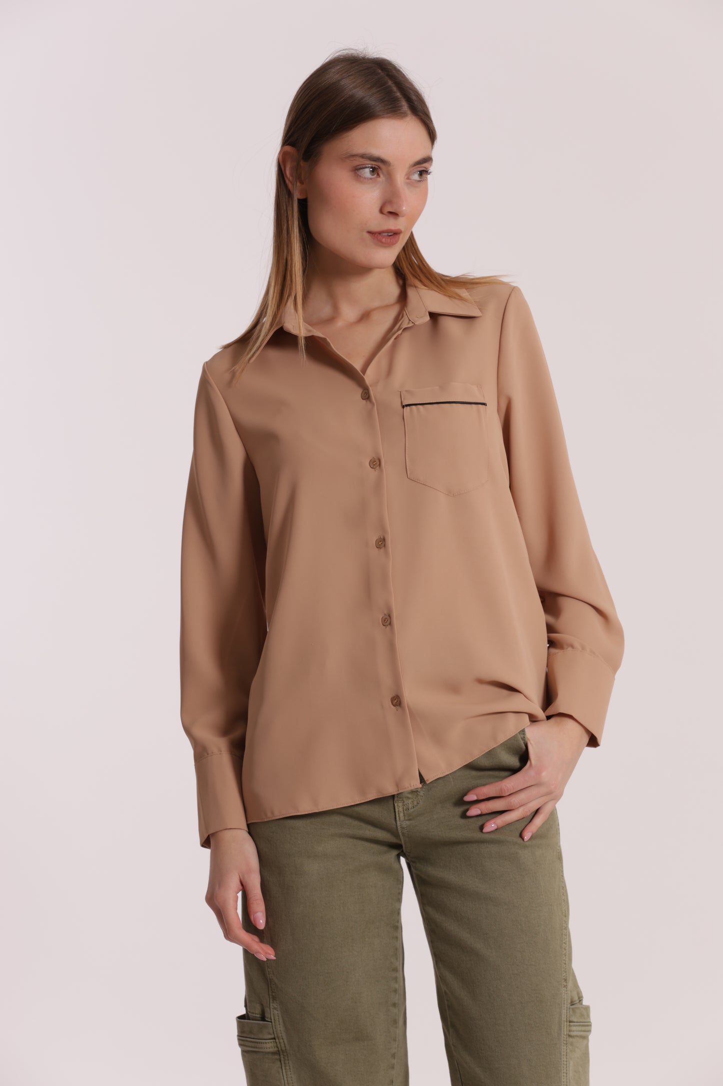 CAMICIA CON TASCHINO BICOLOR