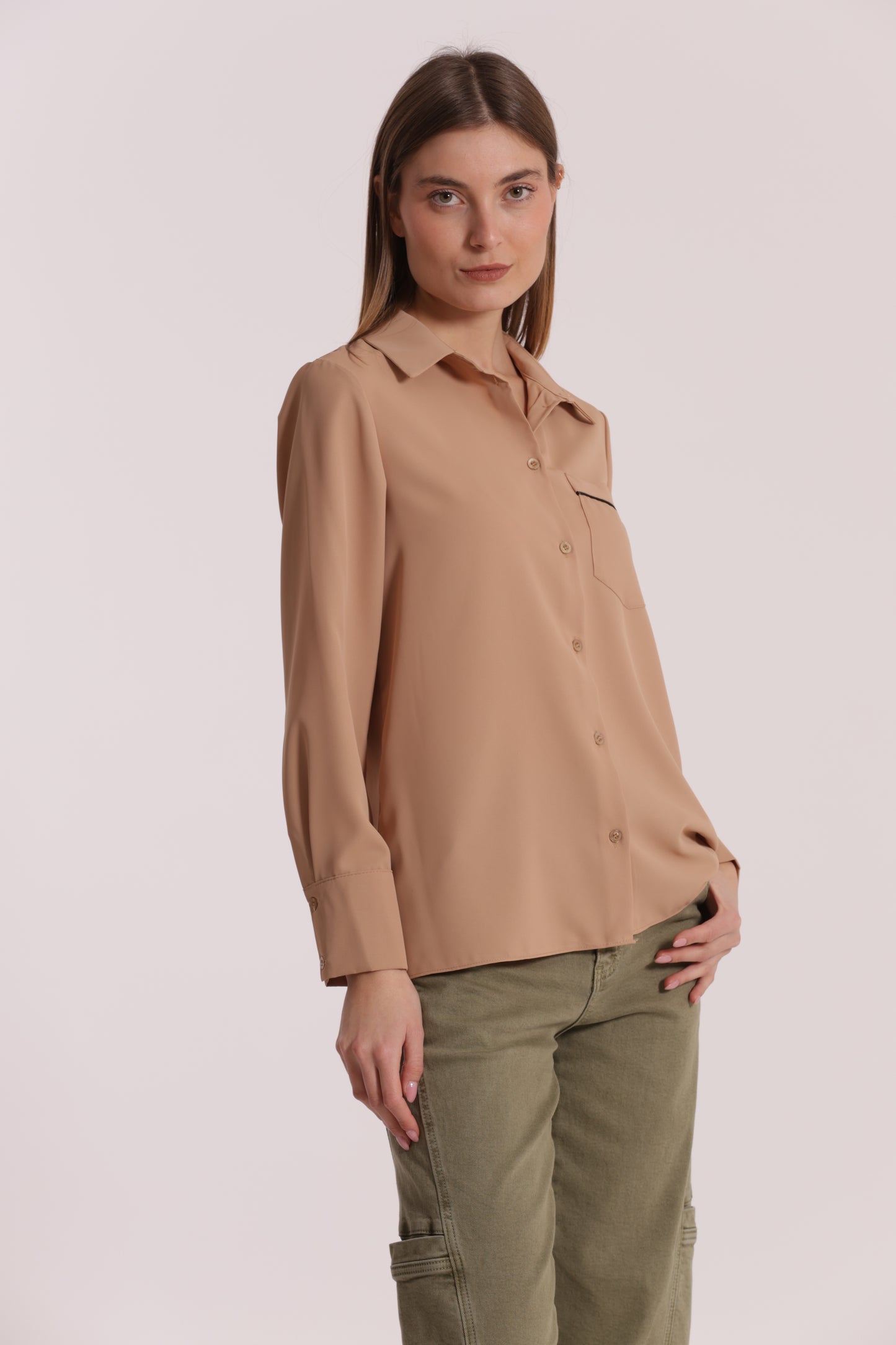 CAMICIA CON TASCHINO BICOLOR