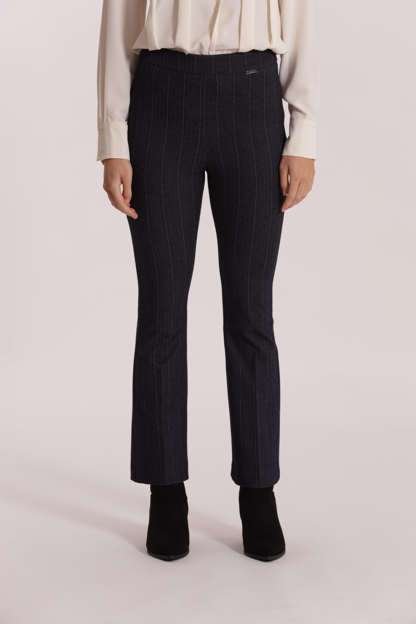 PANTALONE FLARE IN PUNTO MILANO EFFETTO JEANS