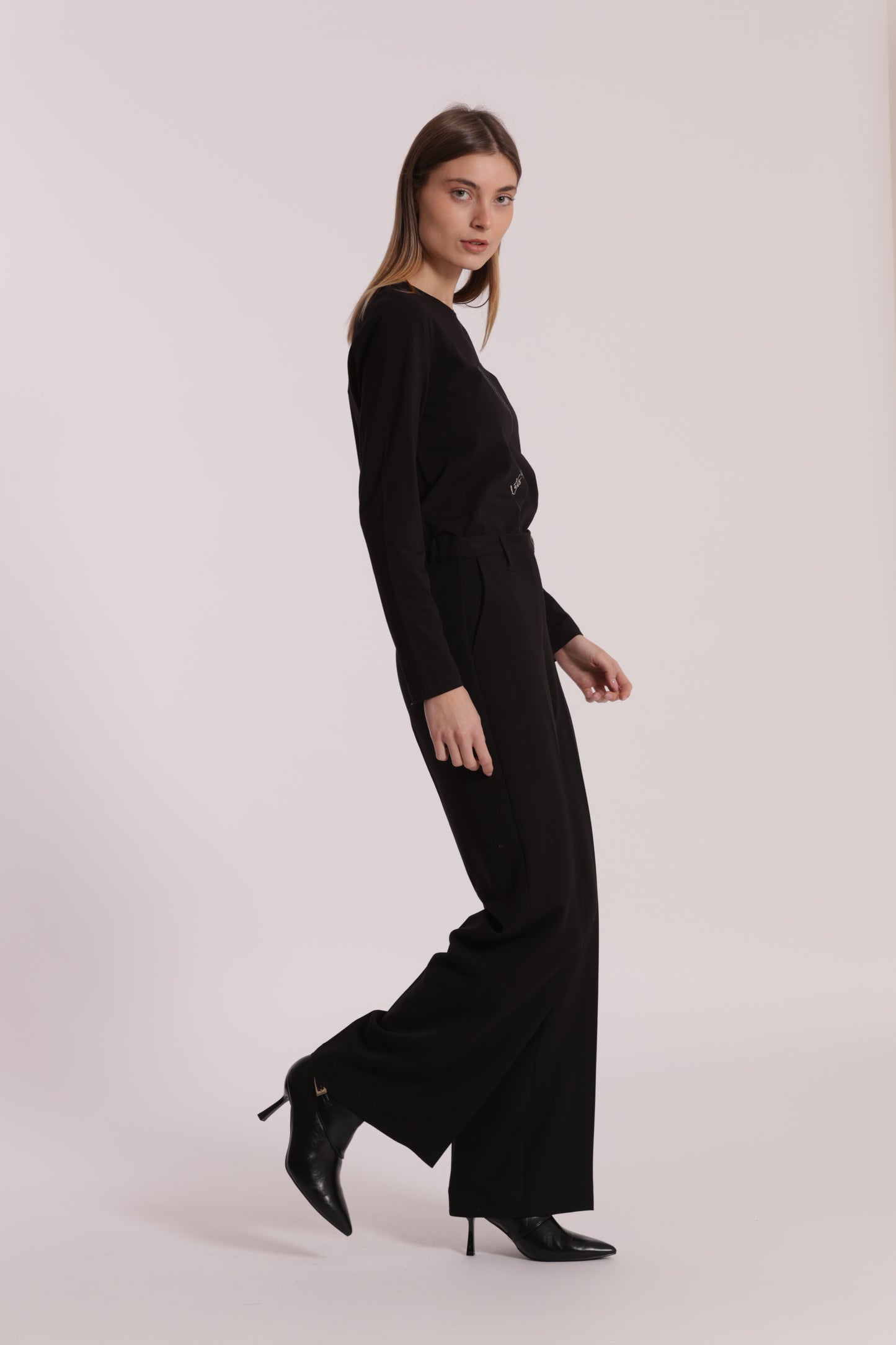 PANTALONE PALAZZO CON ELASTICO DIETRO IN POLYVISCOSA