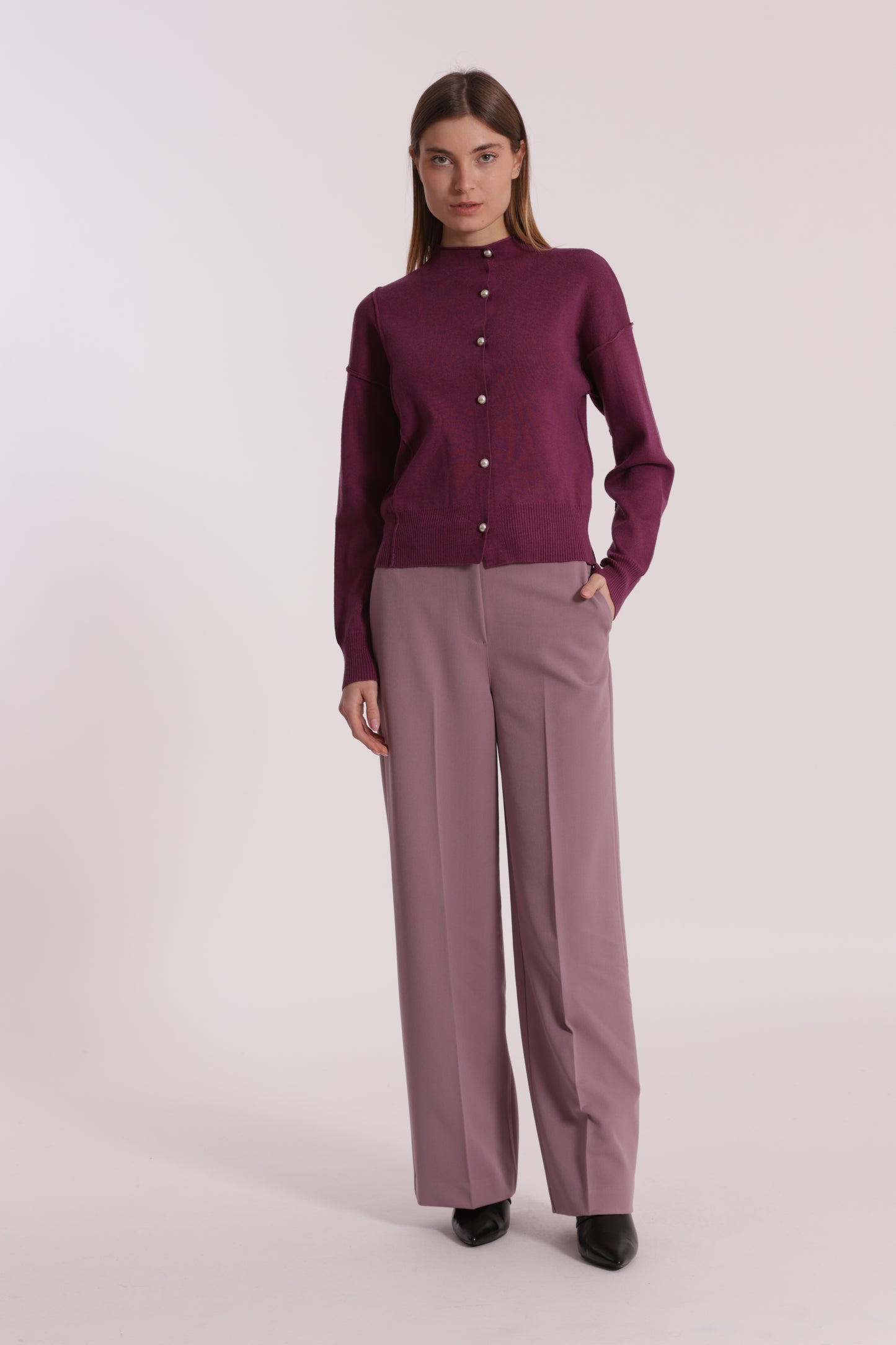PANTALONE PALAZZO CON ELASTICO DIETRO IN POLYVISCOSA