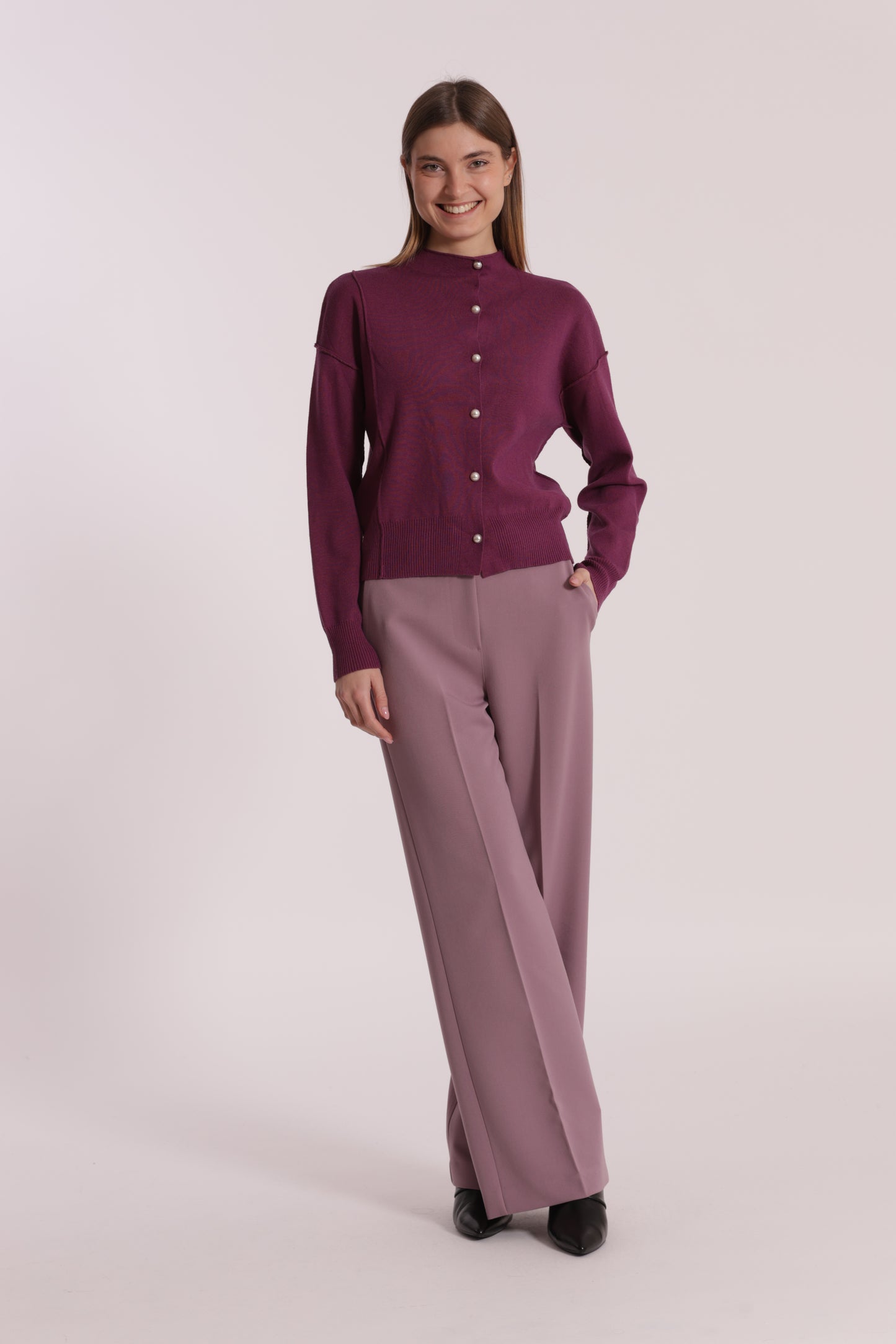 PANTALONE PALAZZO CON ELASTICO DIETRO IN POLYVISCOSA
