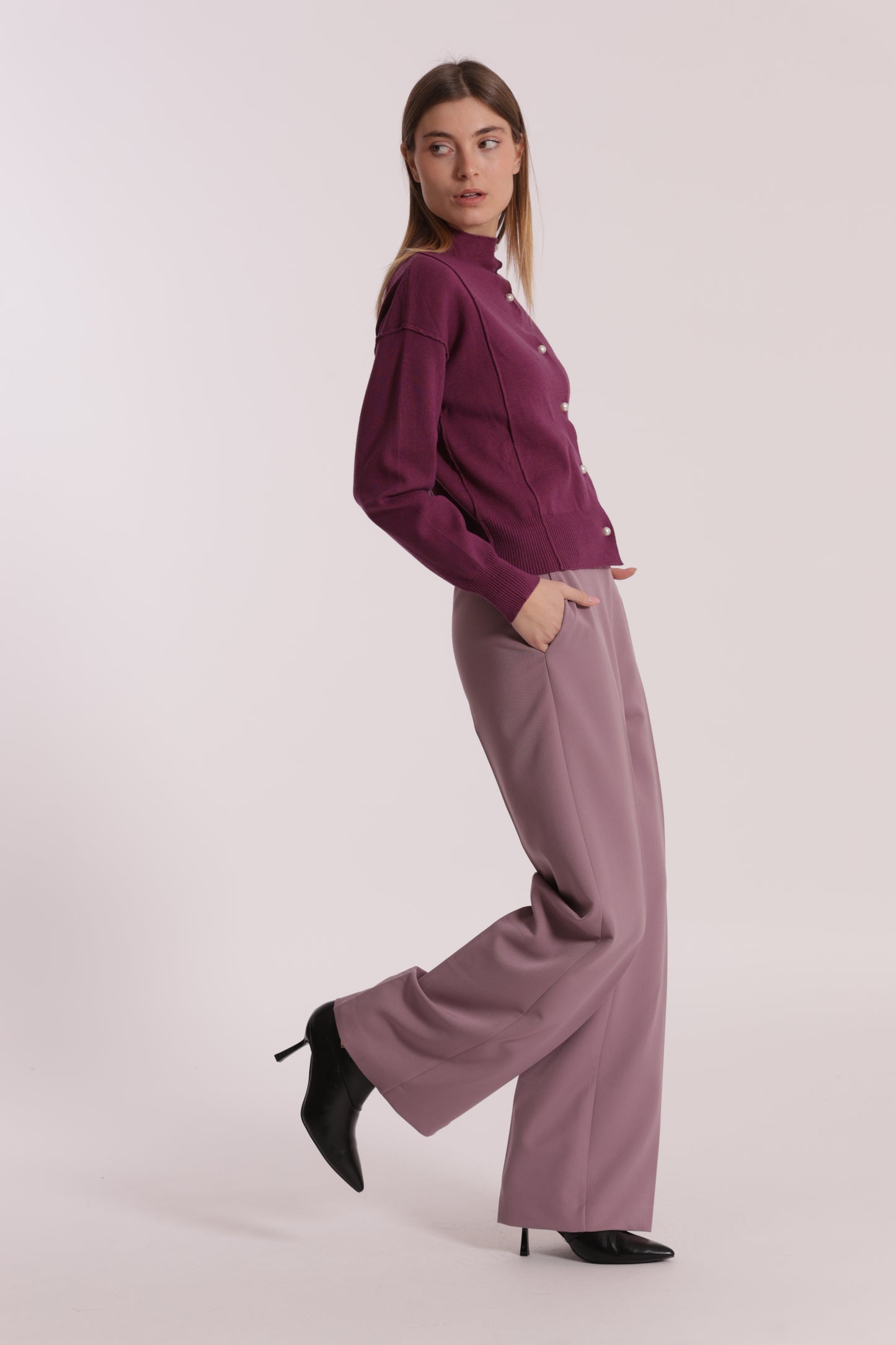 PANTALONE PALAZZO CON ELASTICO DIETRO IN POLYVISCOSA
