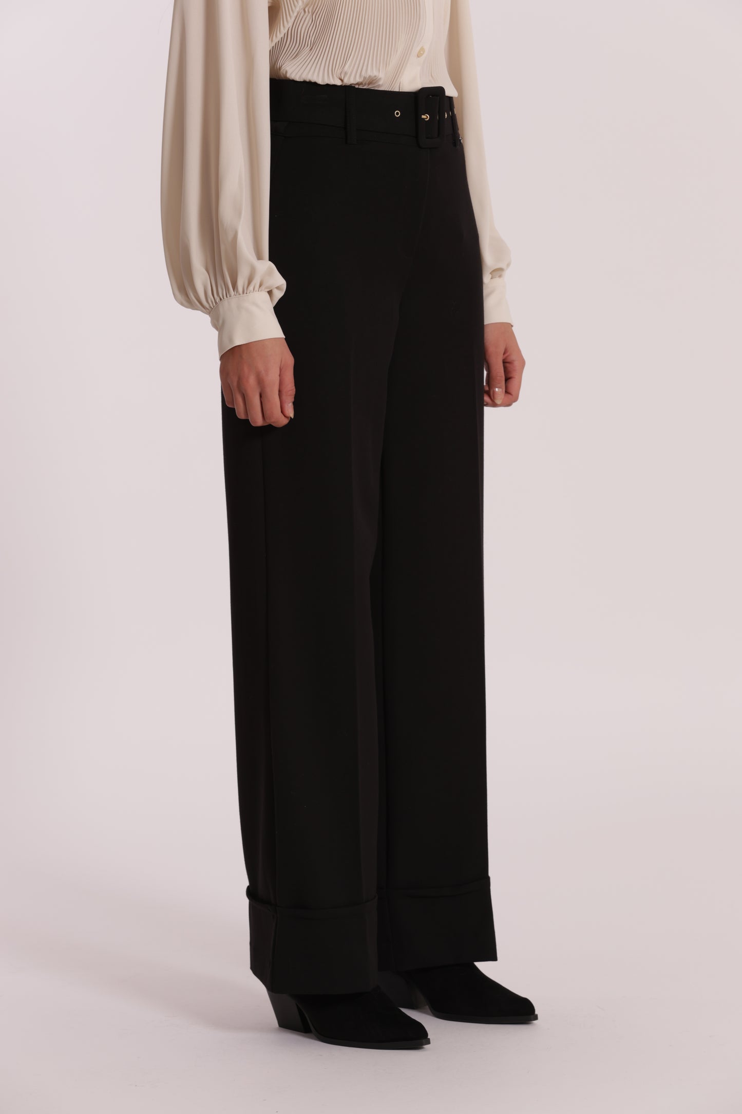 PANTALONE CROPPED CON CINTURA IN POLYVISCOSA