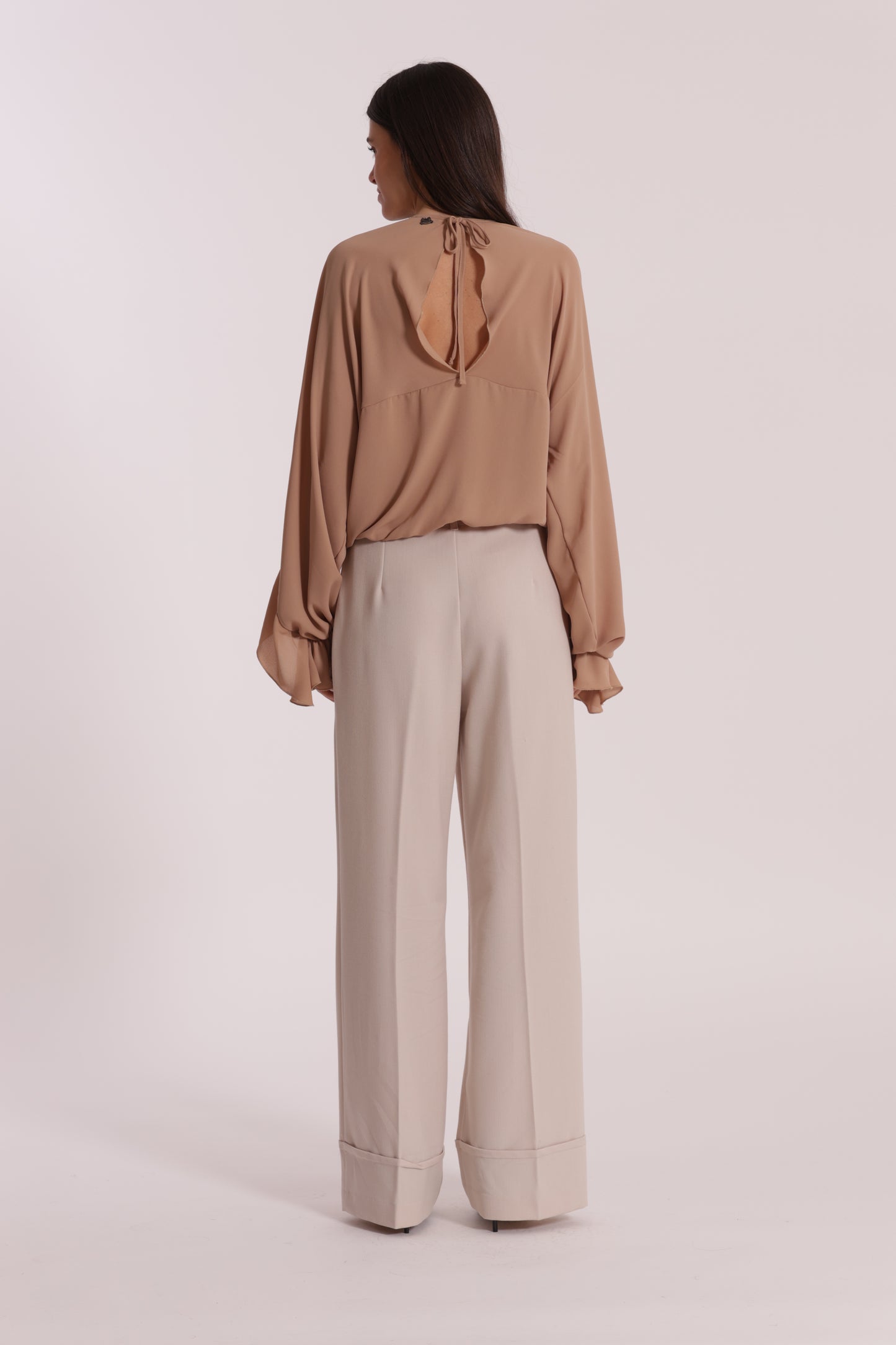 PANTALONE CROPPED CON CINTURA IN POLYVISCOSA