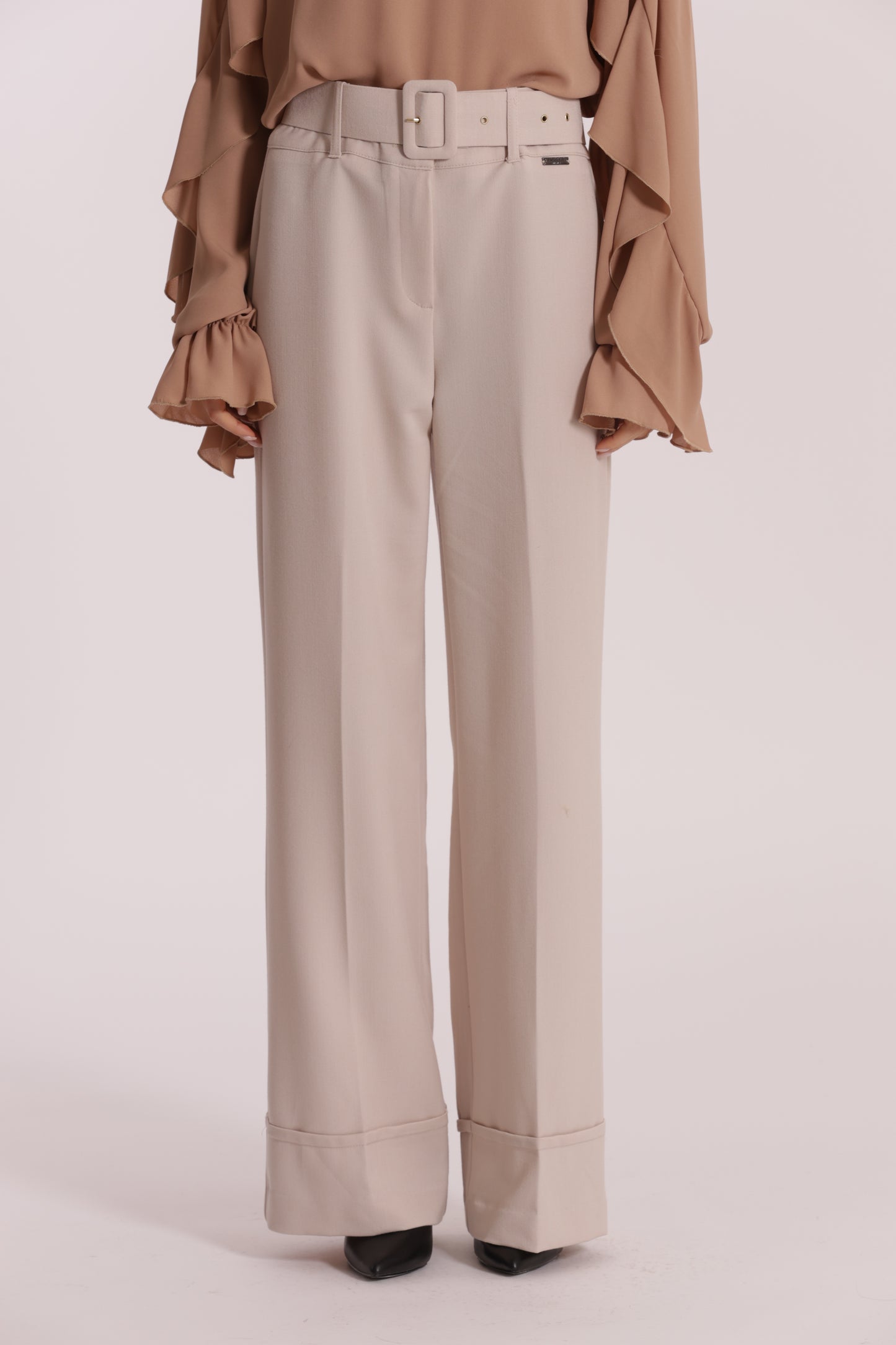 PANTALONE CROPPED CON CINTURA IN POLYVISCOSA