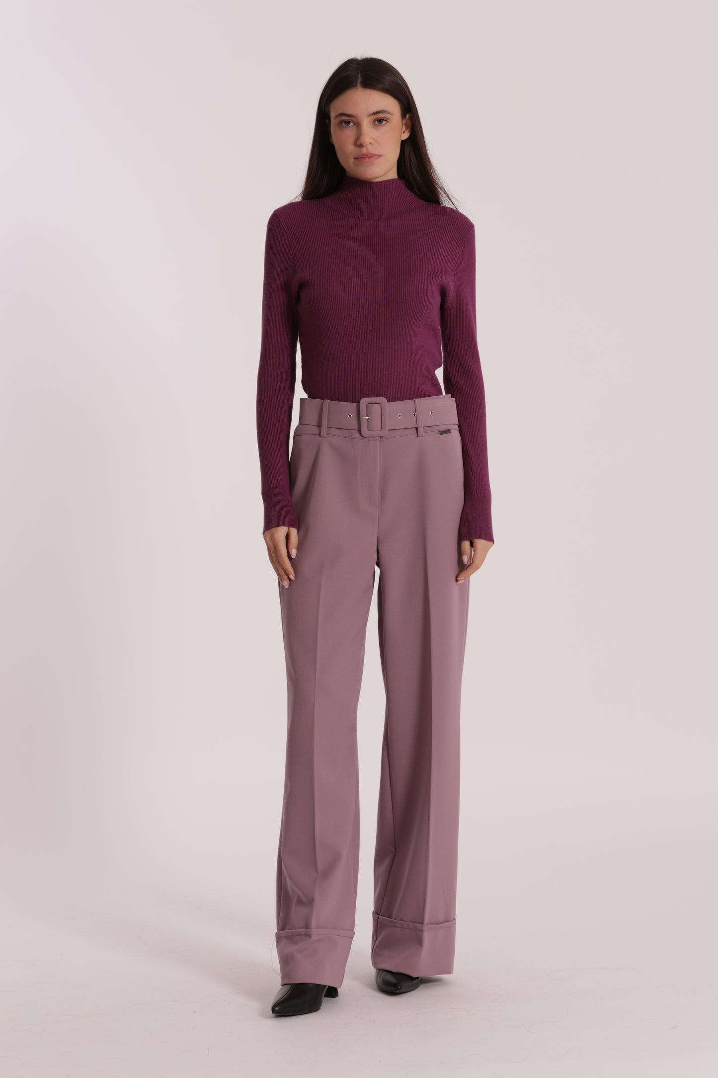 PANTALONE CROPPED CON CINTURA IN POLYVISCOSA