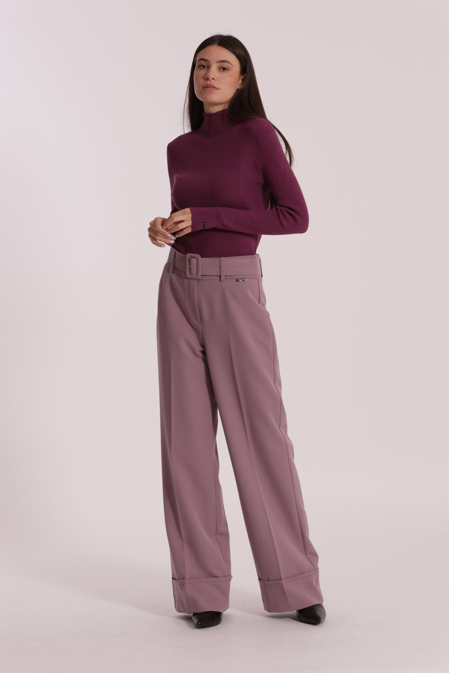 PANTALONE CROPPED CON CINTURA IN POLYVISCOSA