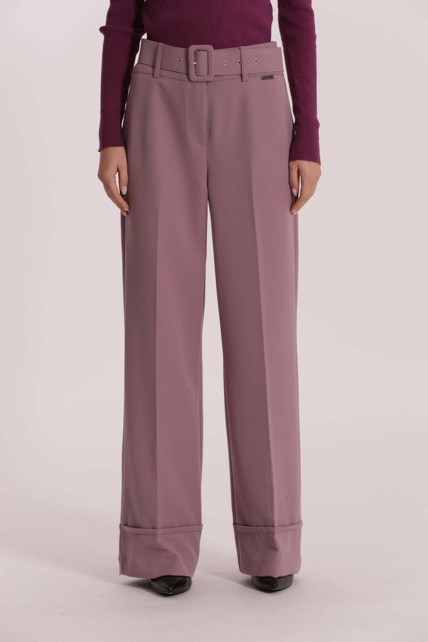 PANTALONE CROPPED CON CINTURA IN POLYVISCOSA