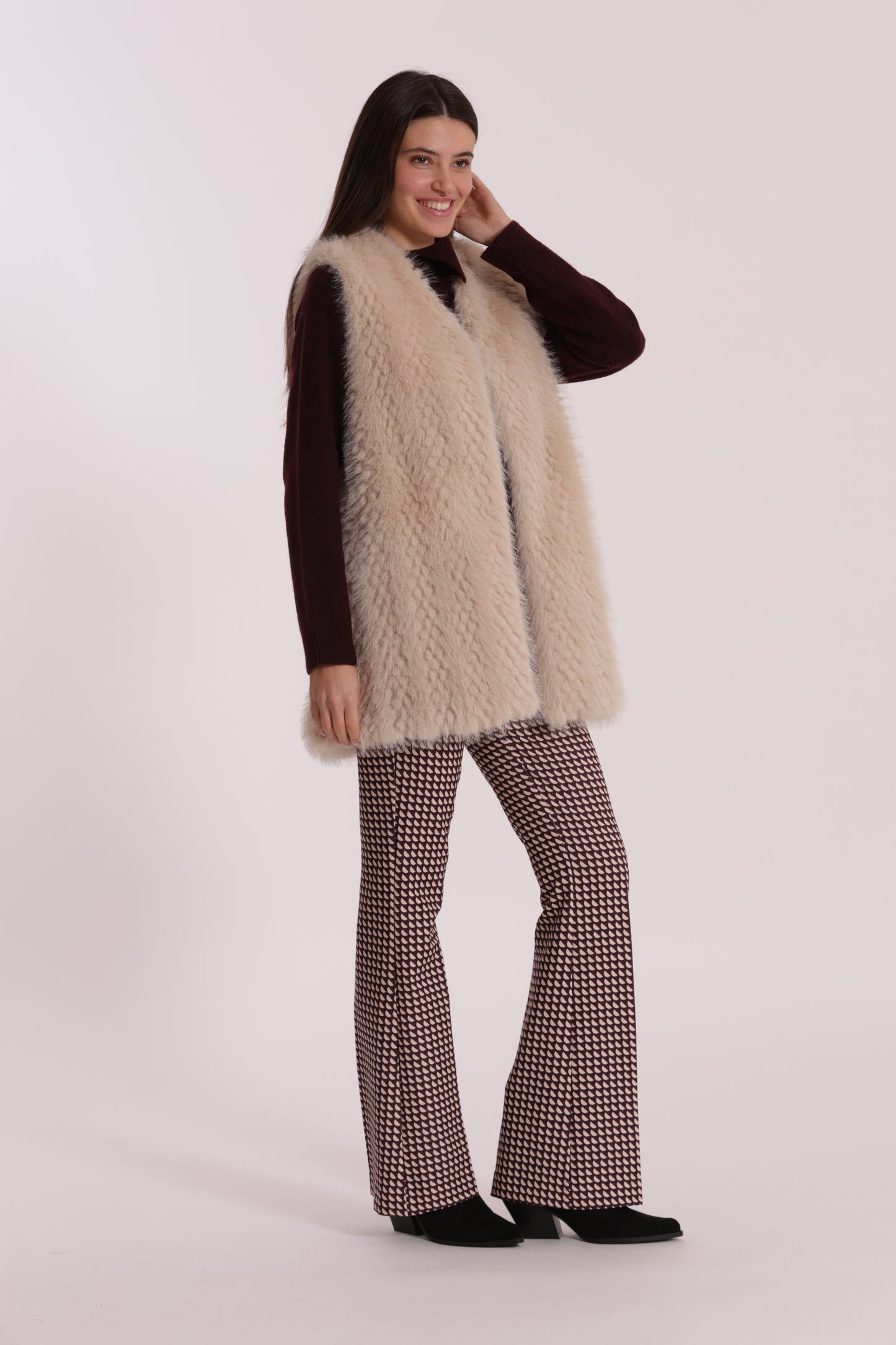 PANTALONE FLARE IN TECNICO FANTASIA GEO
