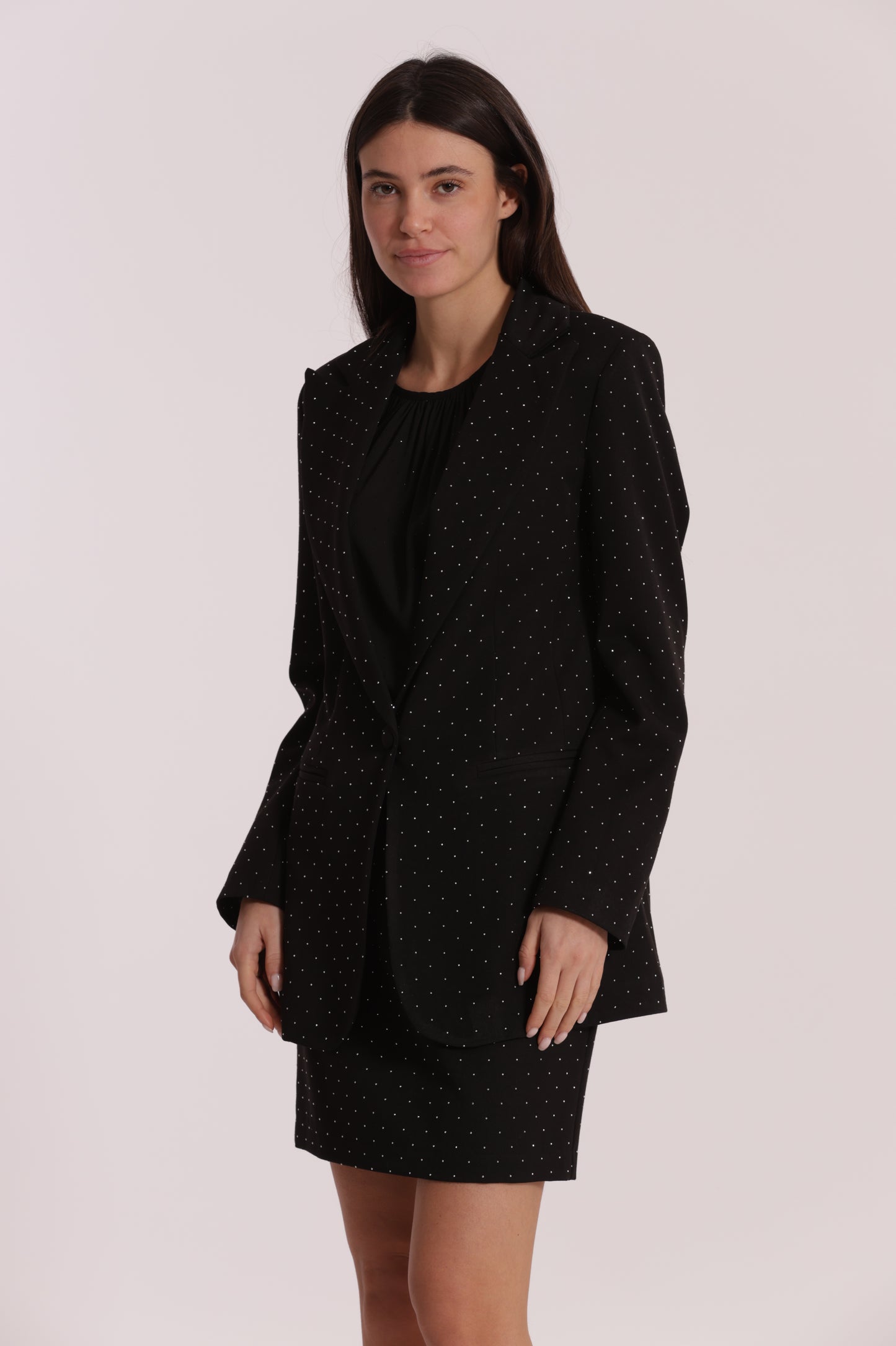 GIACCA LUNGA CON APPLICAZIONE DI STRASS