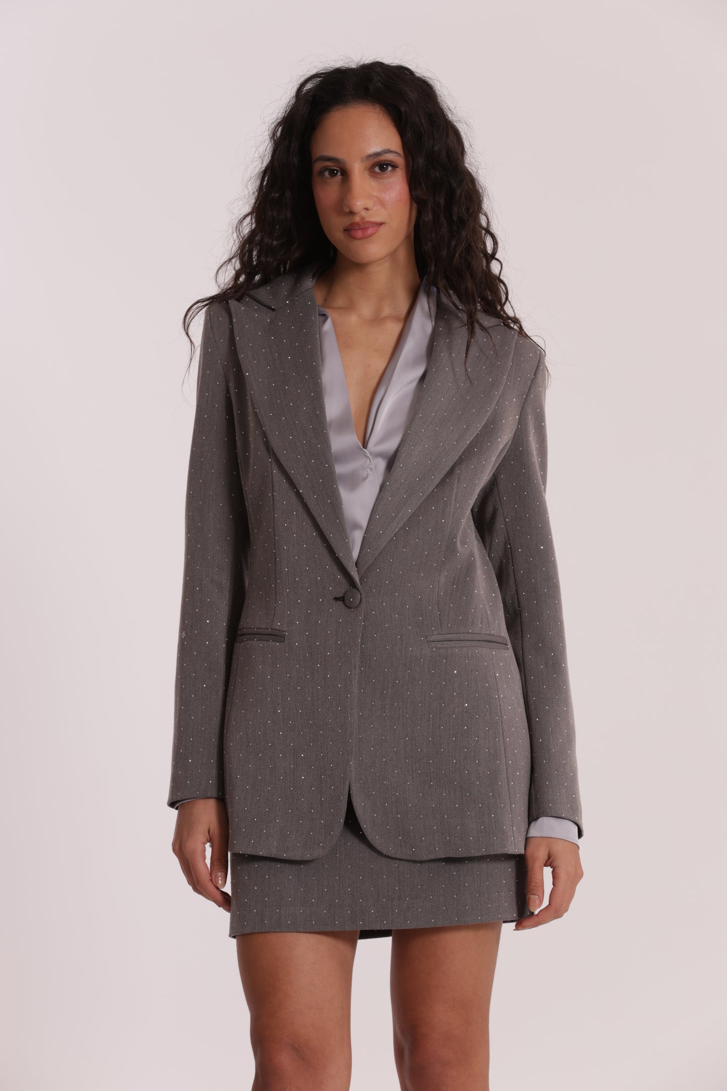 GIACCA LUNGA CON APPLICAZIONE DI STRASS