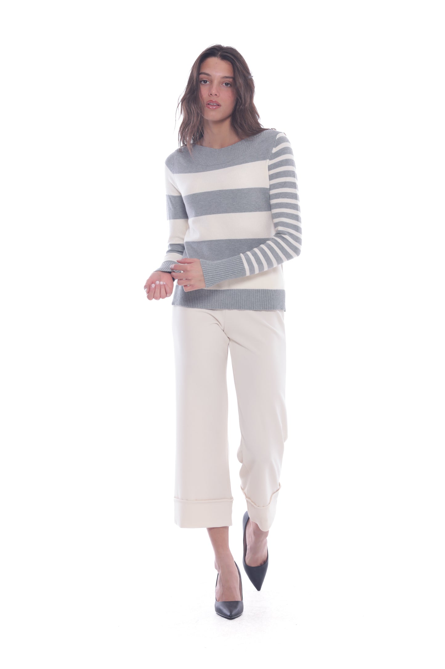 PANTALONE CON RISLVOLTO IN CREPE