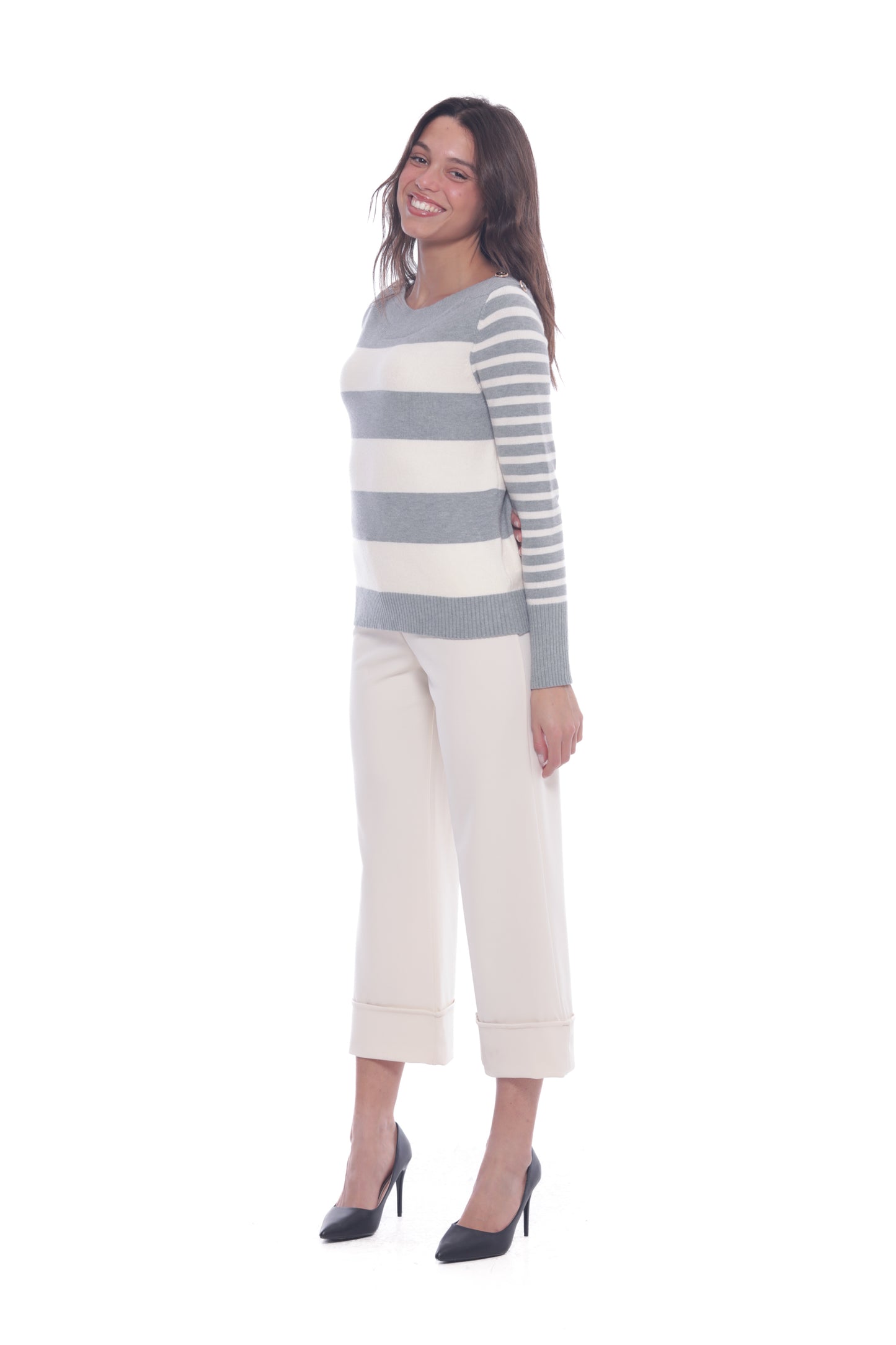 PANTALONE CON RISLVOLTO IN CREPE