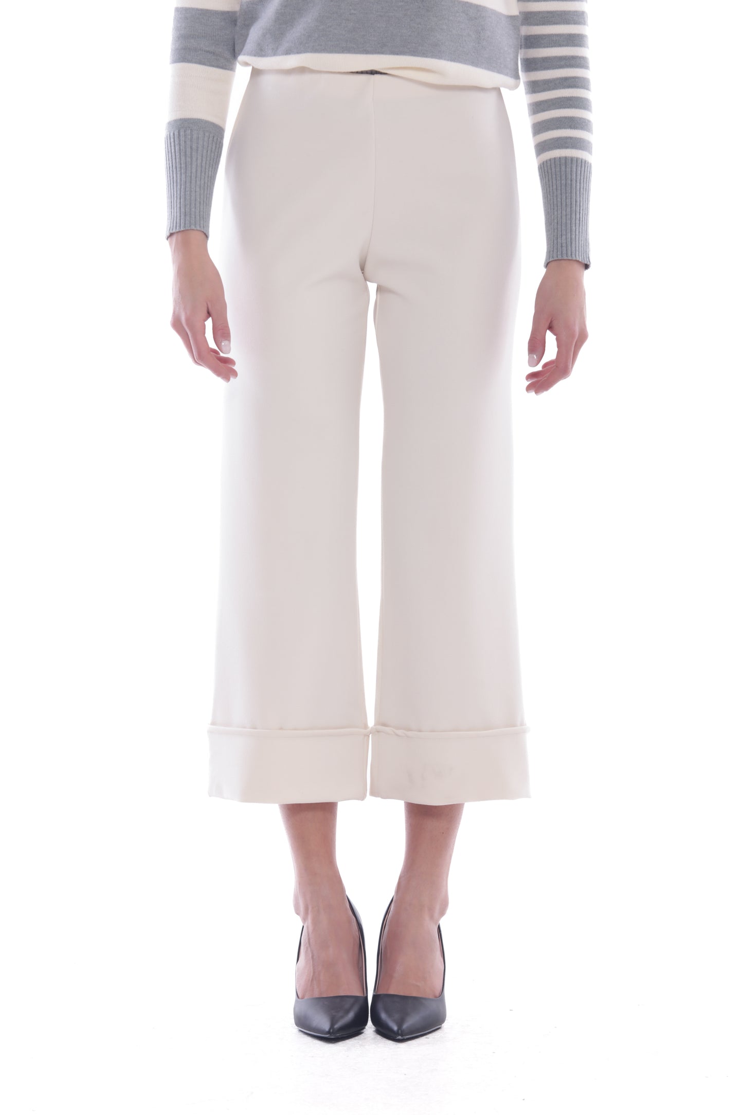 PANTALONE CON RISLVOLTO IN CREPE