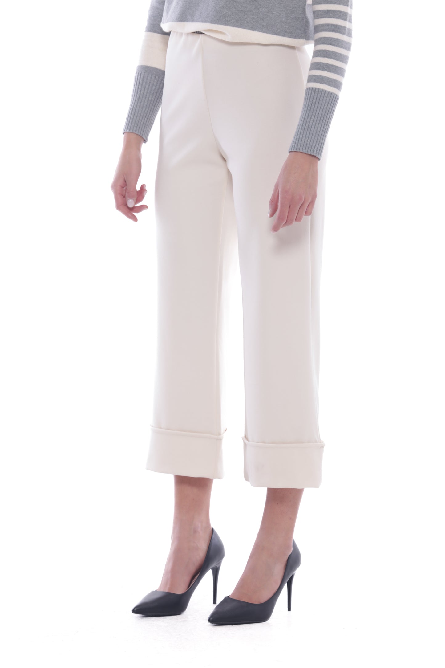 PANTALONE CON RISLVOLTO IN CREPE