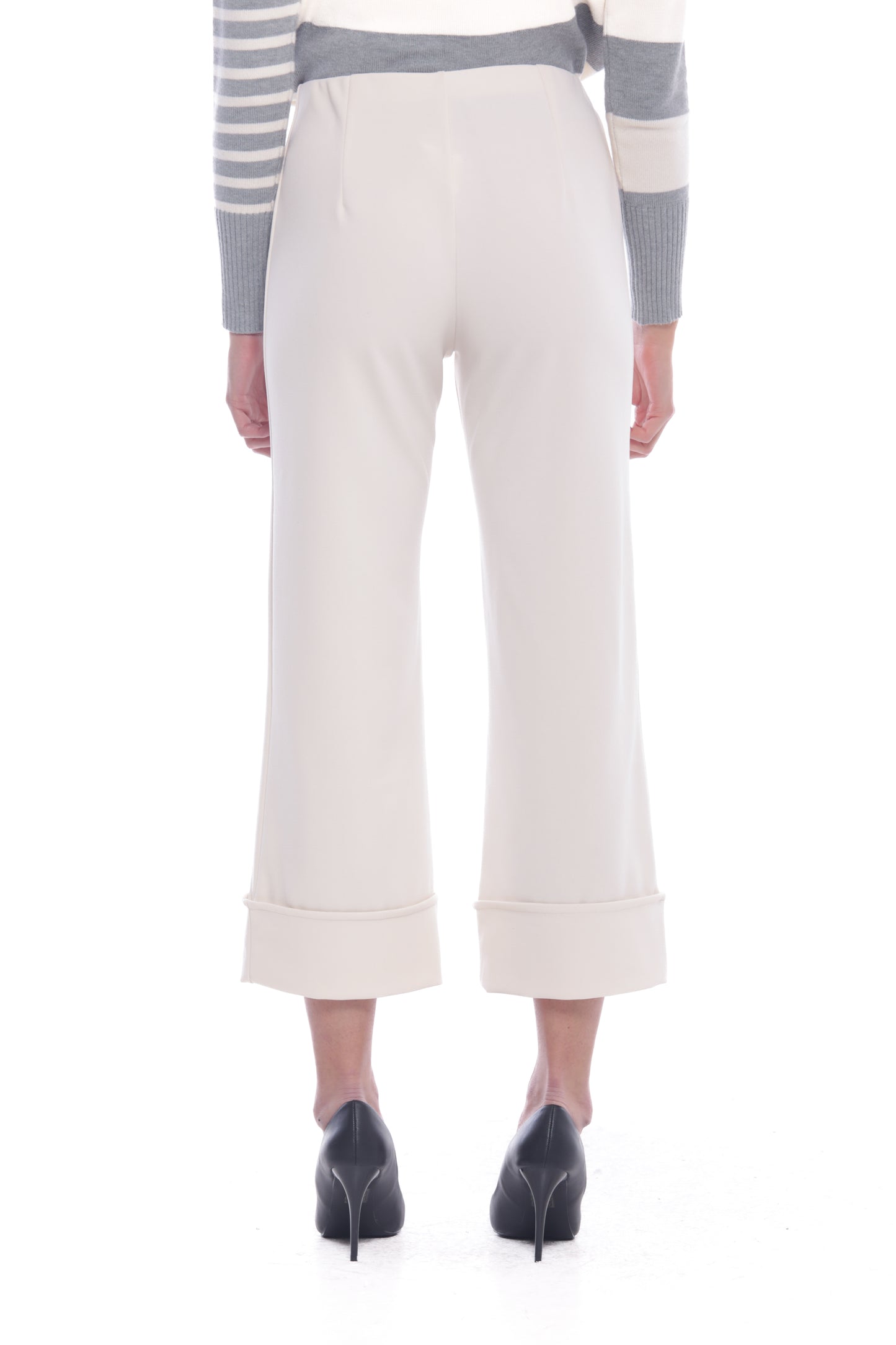 PANTALONE CON RISLVOLTO IN CREPE