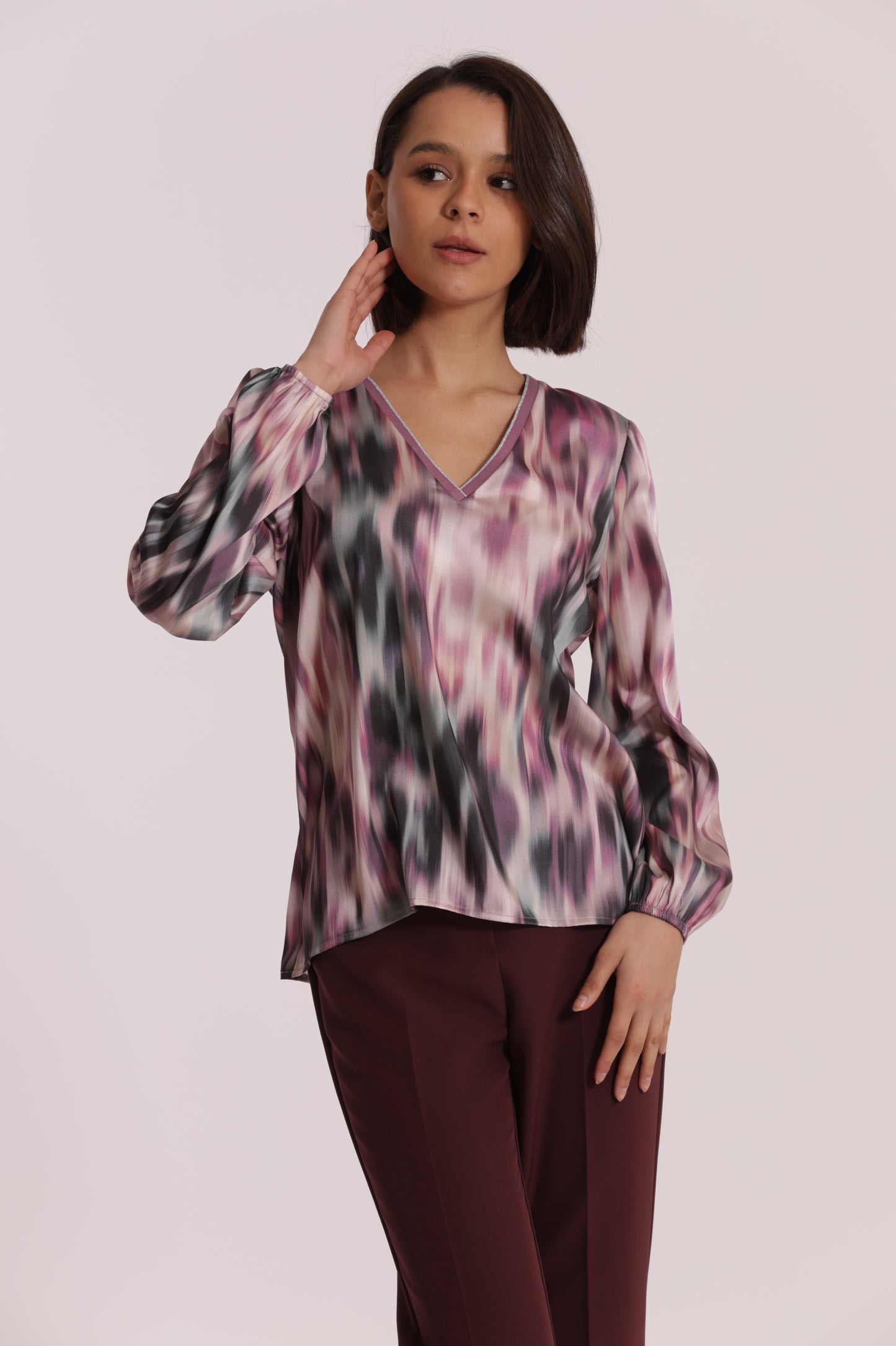 BLUSA SCOLLO A V IN LUREX FANTASIA FUSION