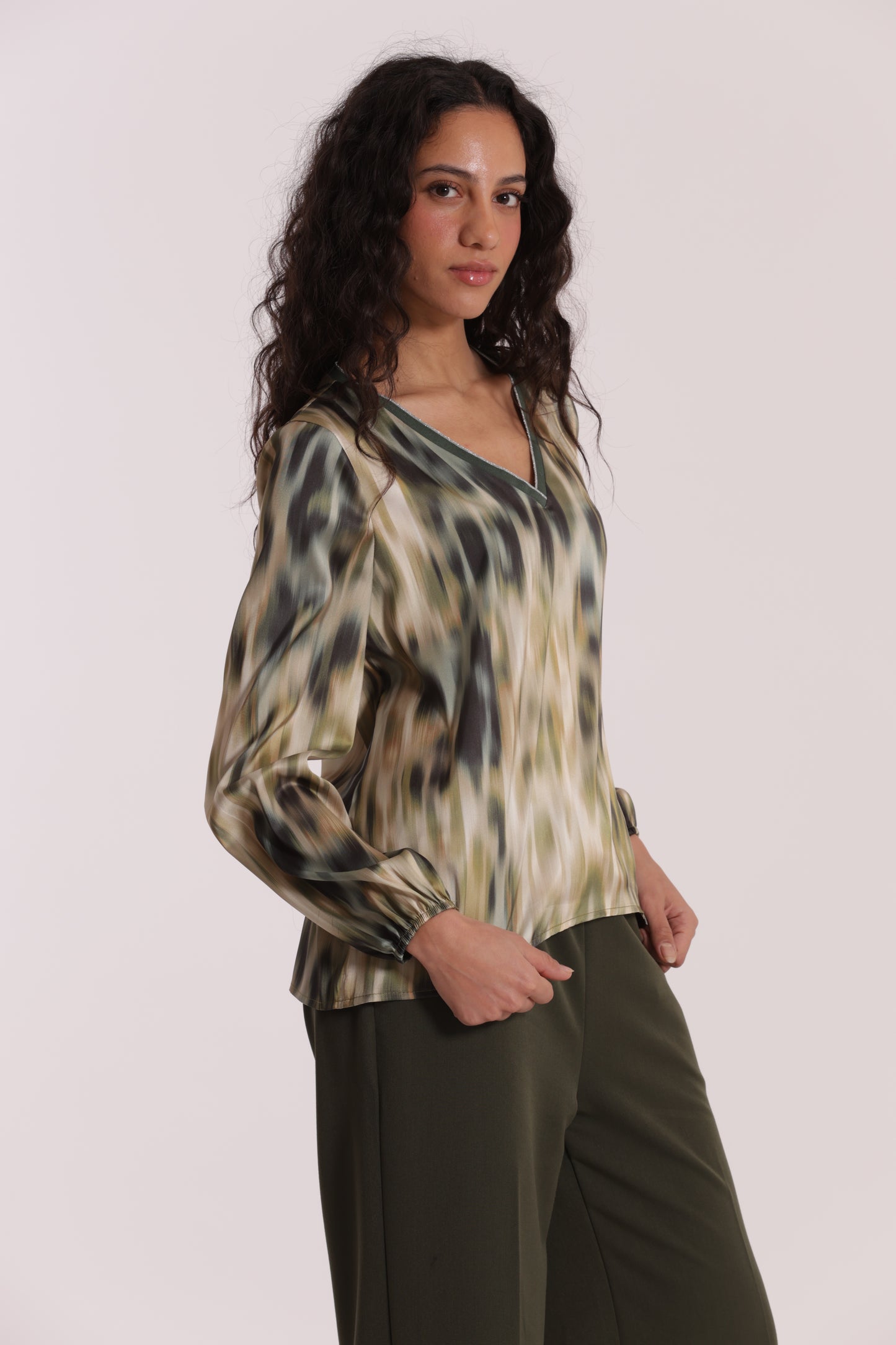BLUSA SCOLLO A V IN LUREX FANTASIA FUSION
