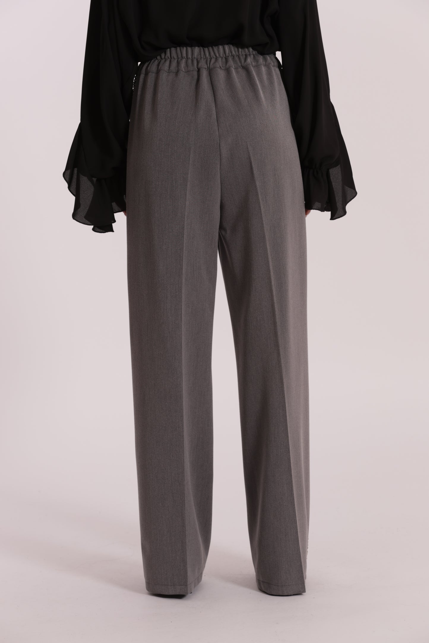 PANTALONE PALAZZO CON PASSAMANERIA RICAMATA