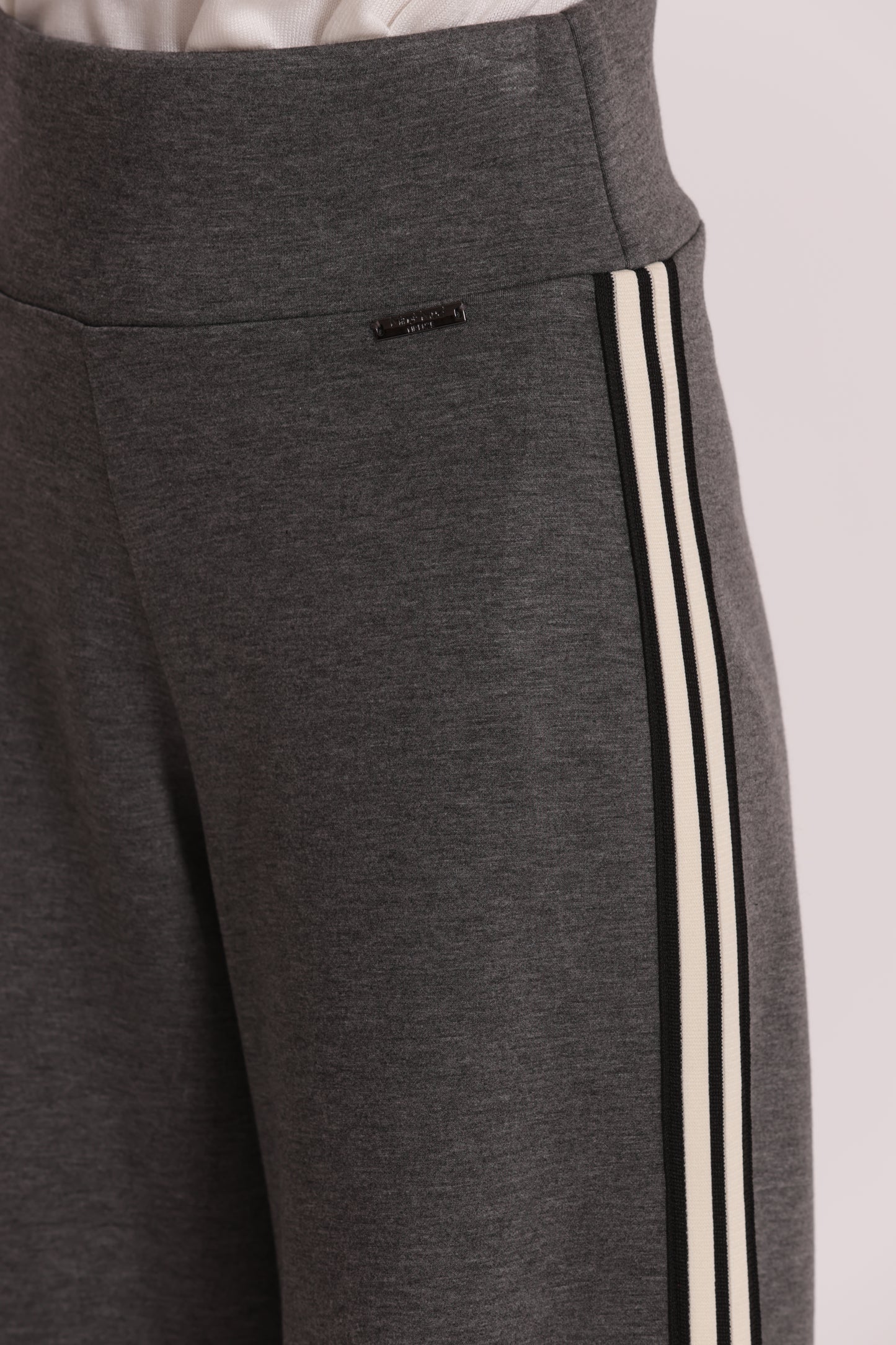PANTALONE PALAZZO IN NEOPRENE CON PASSAMNERIA