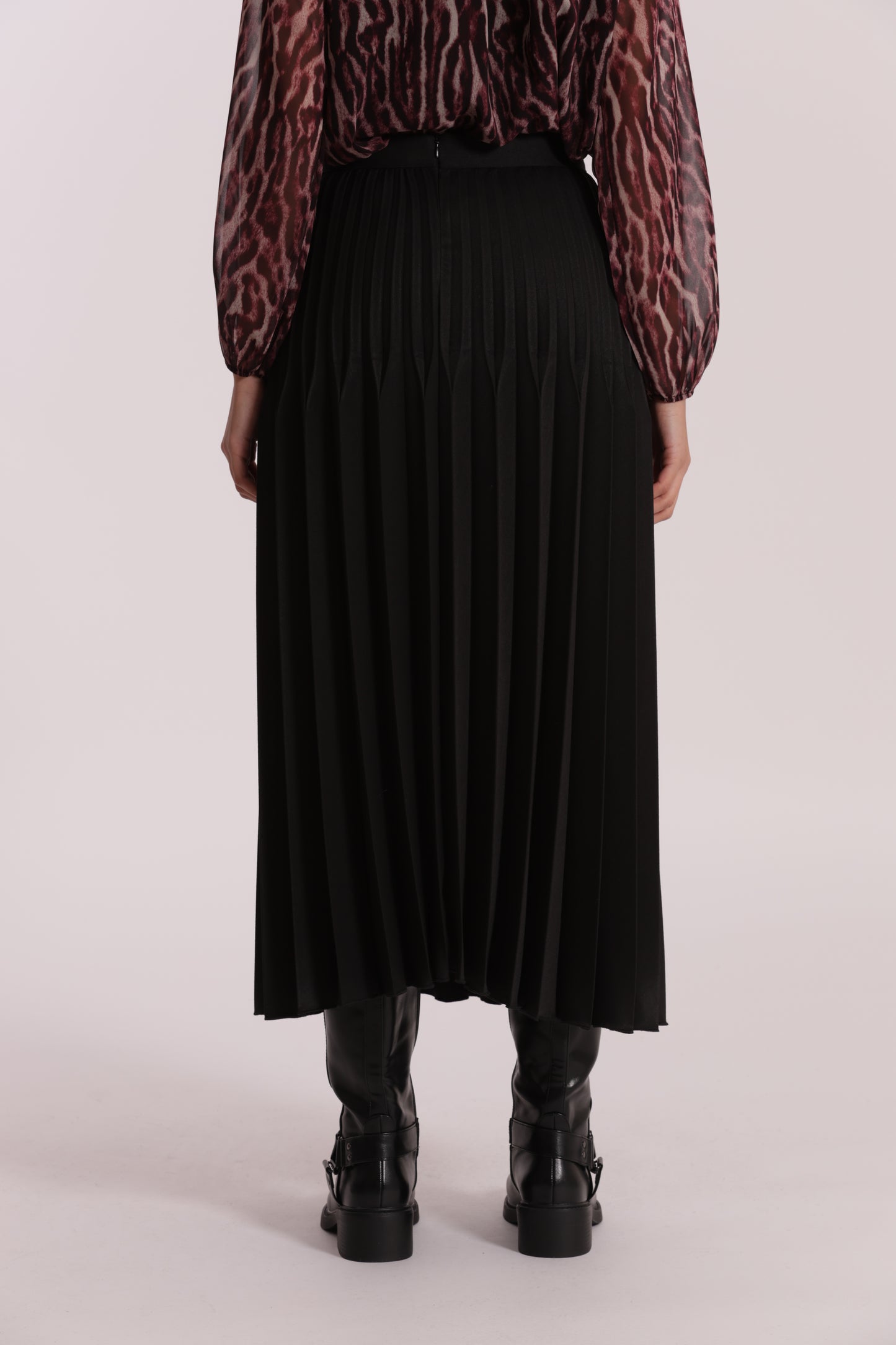 GONNA LONGUETTE IN POLYVISCOSA PLISSE