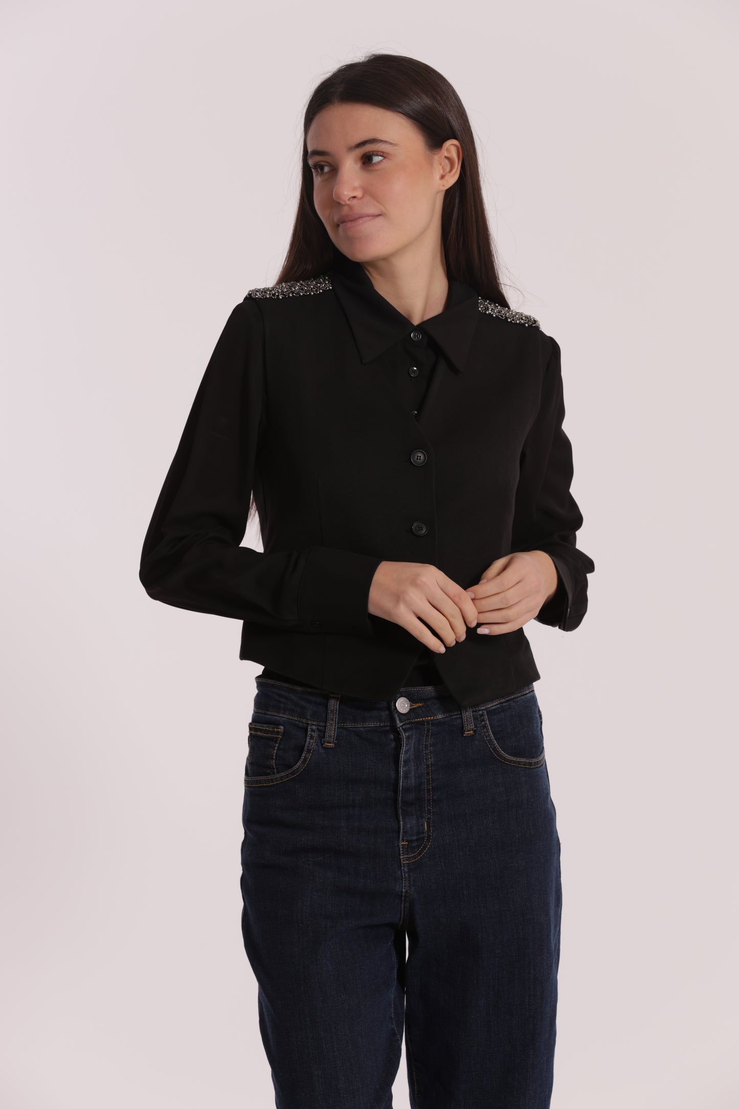 GILET CON PASSAMANERIA RICAMATA