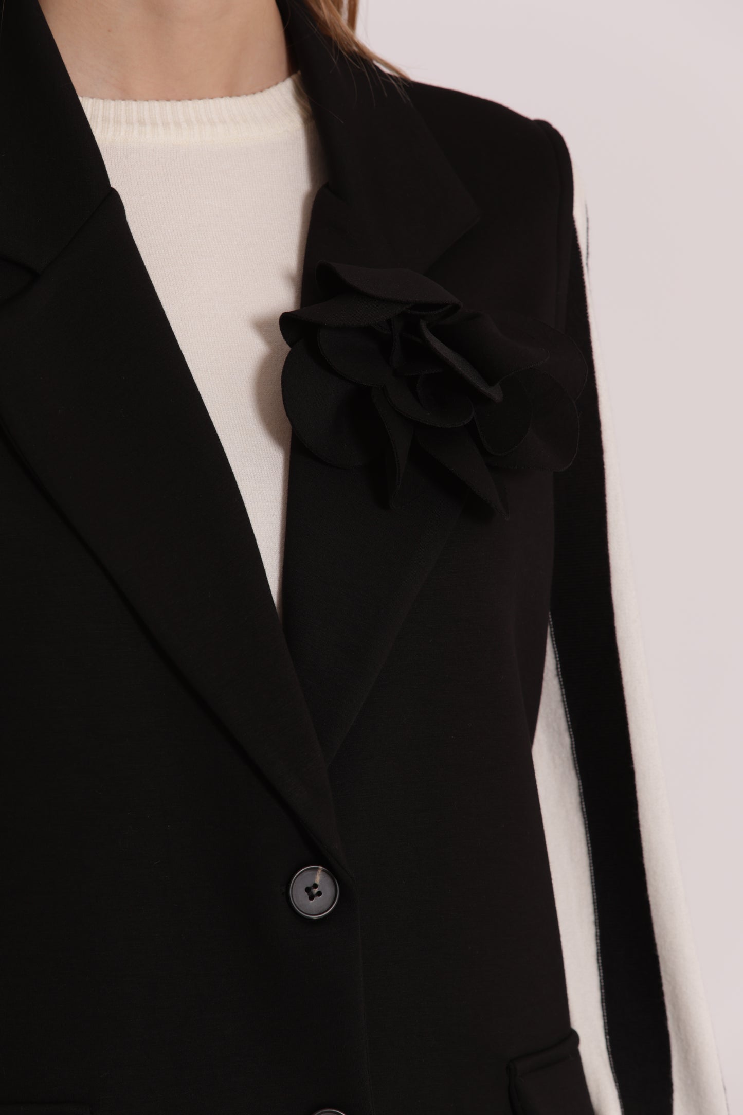 GILET OVER IN NEOPRENE CON FIORE