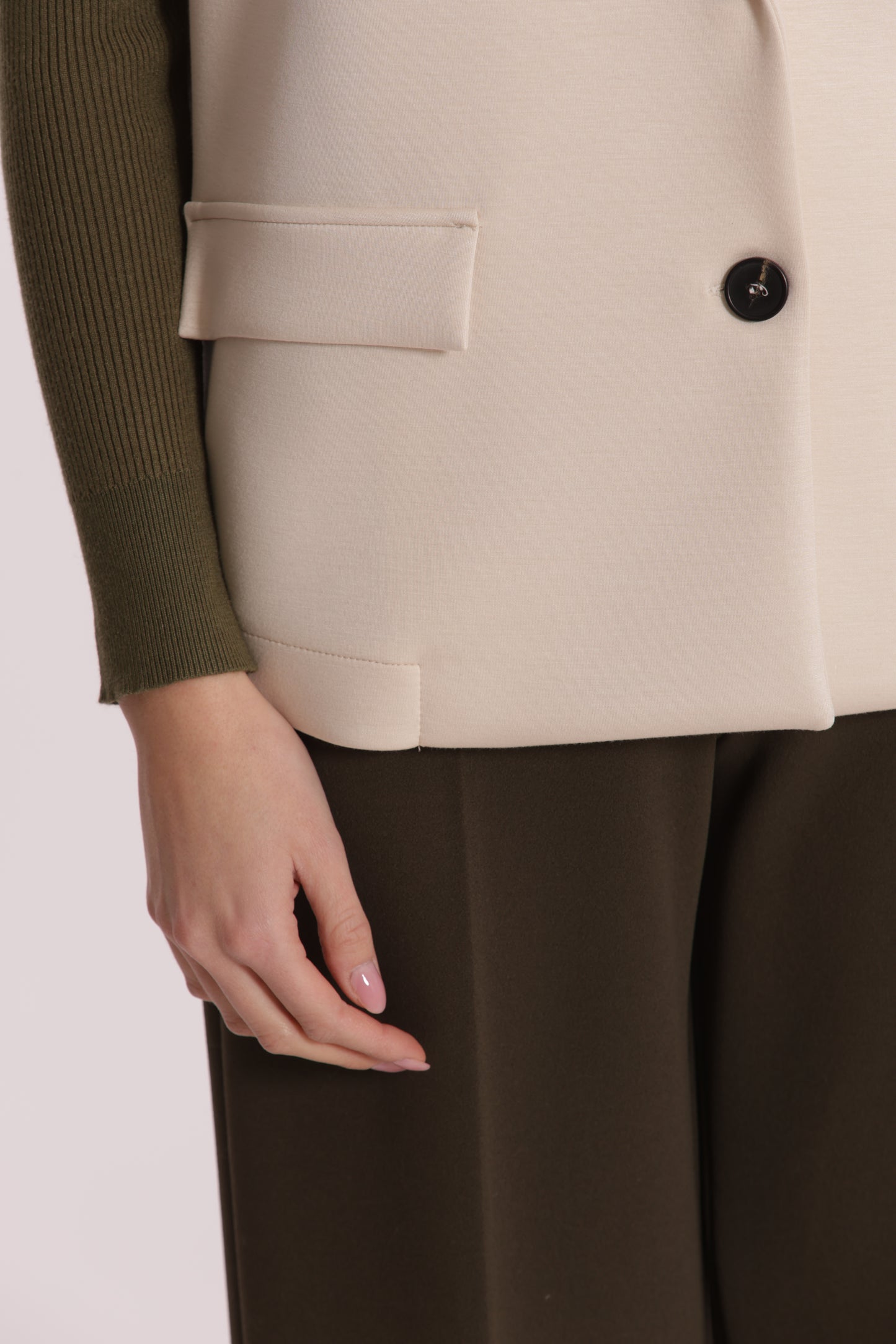 GILET OVER IN NEOPRENE CON FIORE