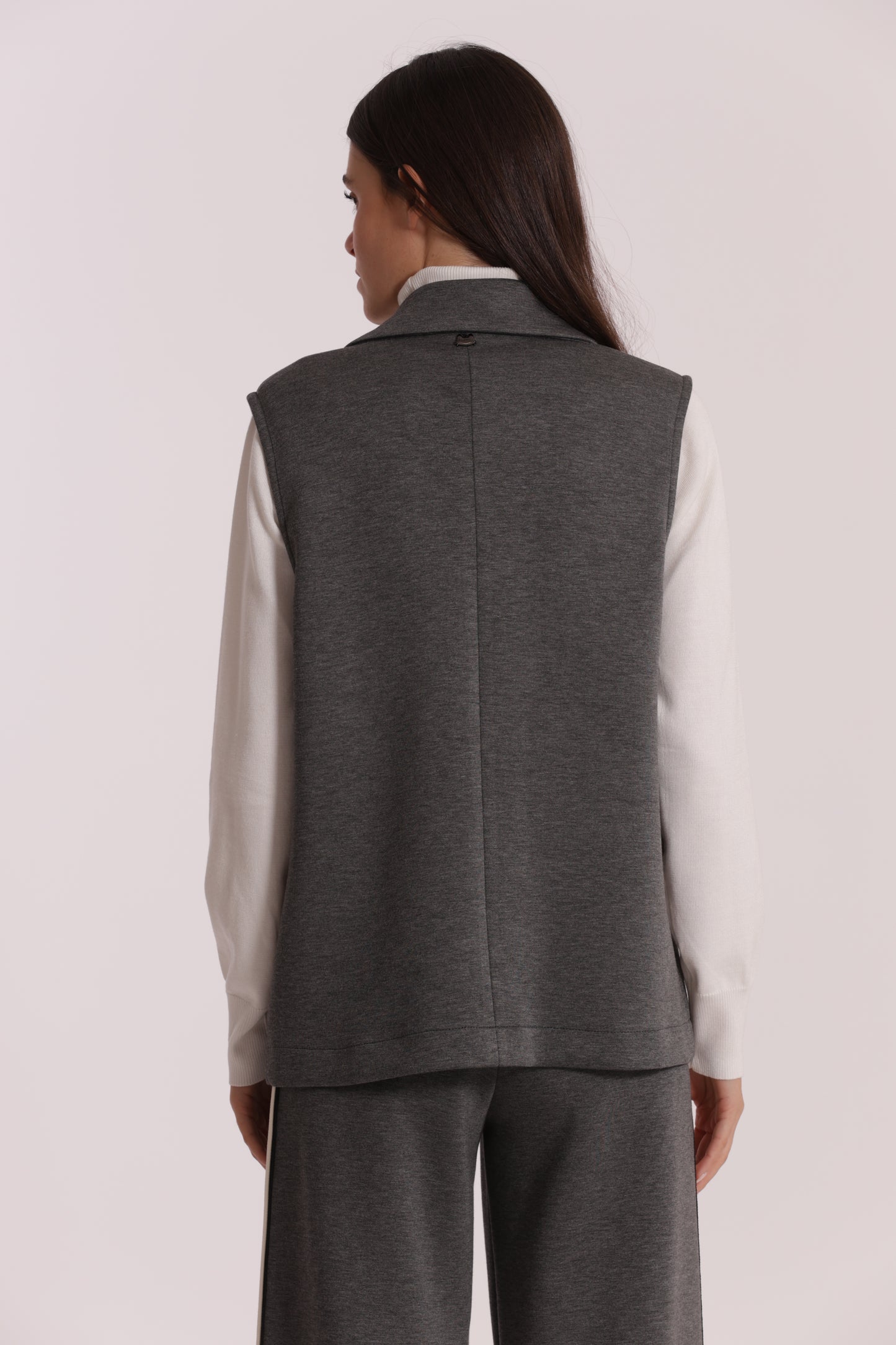 GILET OVER IN NEOPRENE CON FIORE