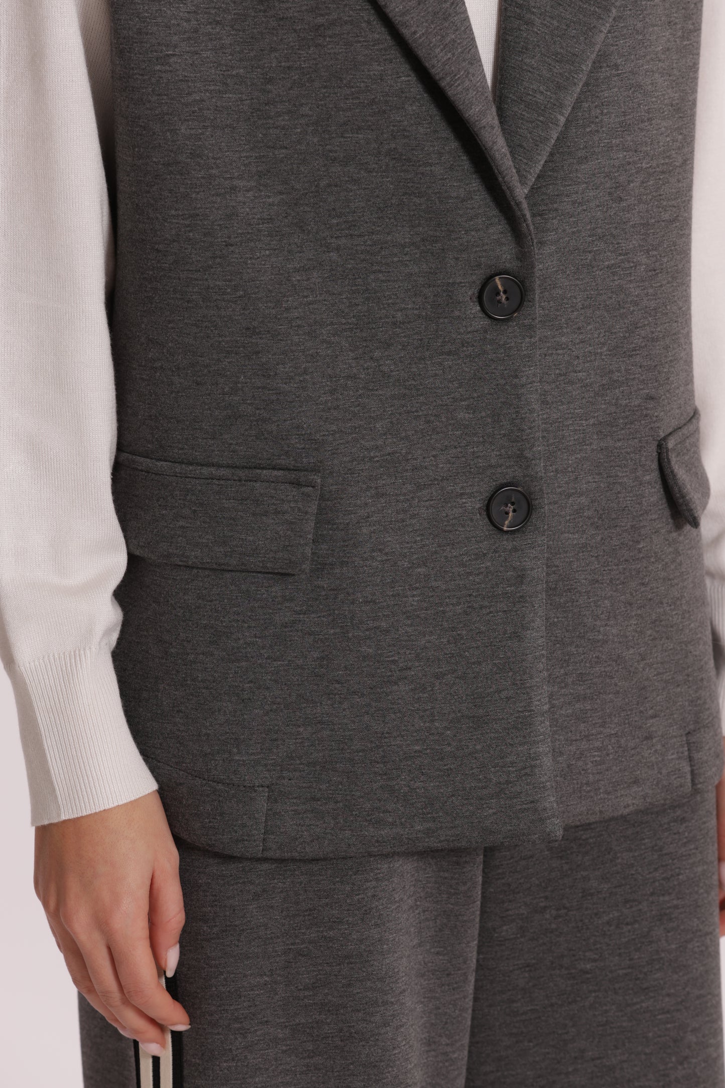 GILET OVER IN NEOPRENE CON FIORE