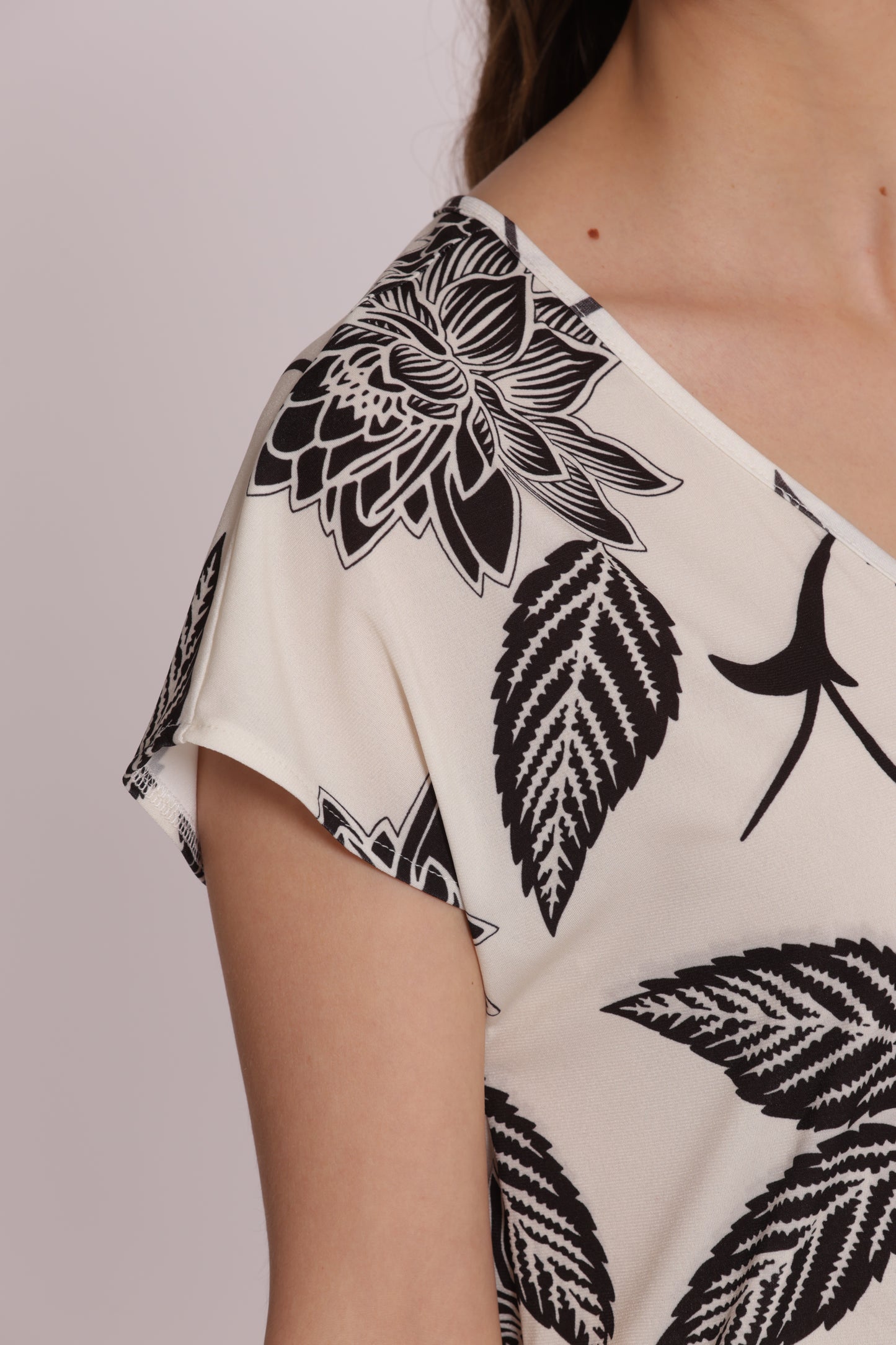 BLUSA A MANICHE CORTE IN ITY IN FANTASIA