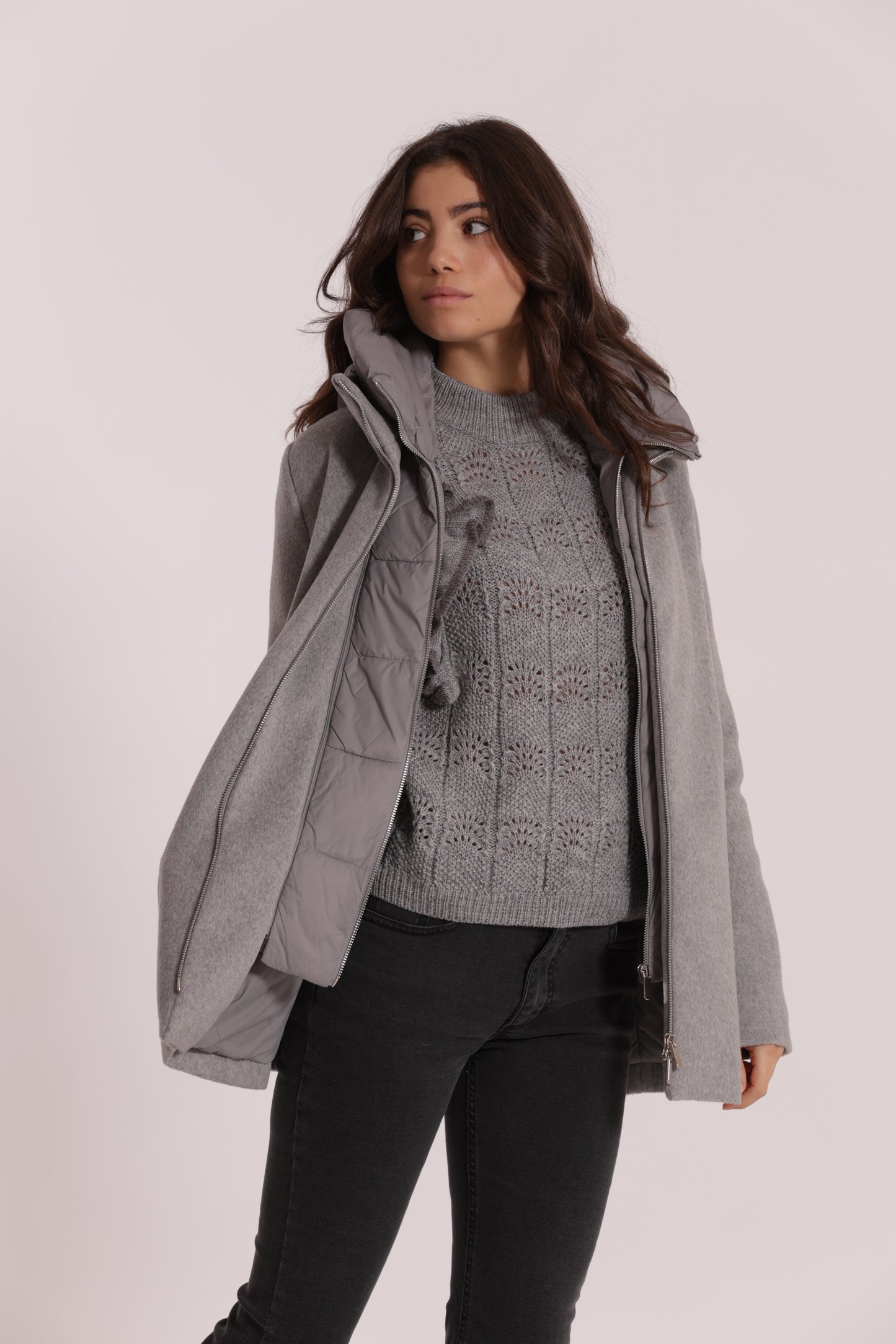 CAPPOTTO CORTO DUE PEZZI CON PIUMINO