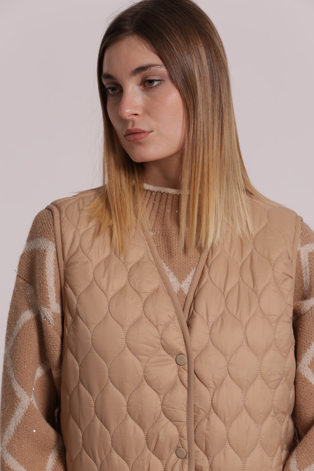 GILET PIUMINO CORTO TRAPUNTATO