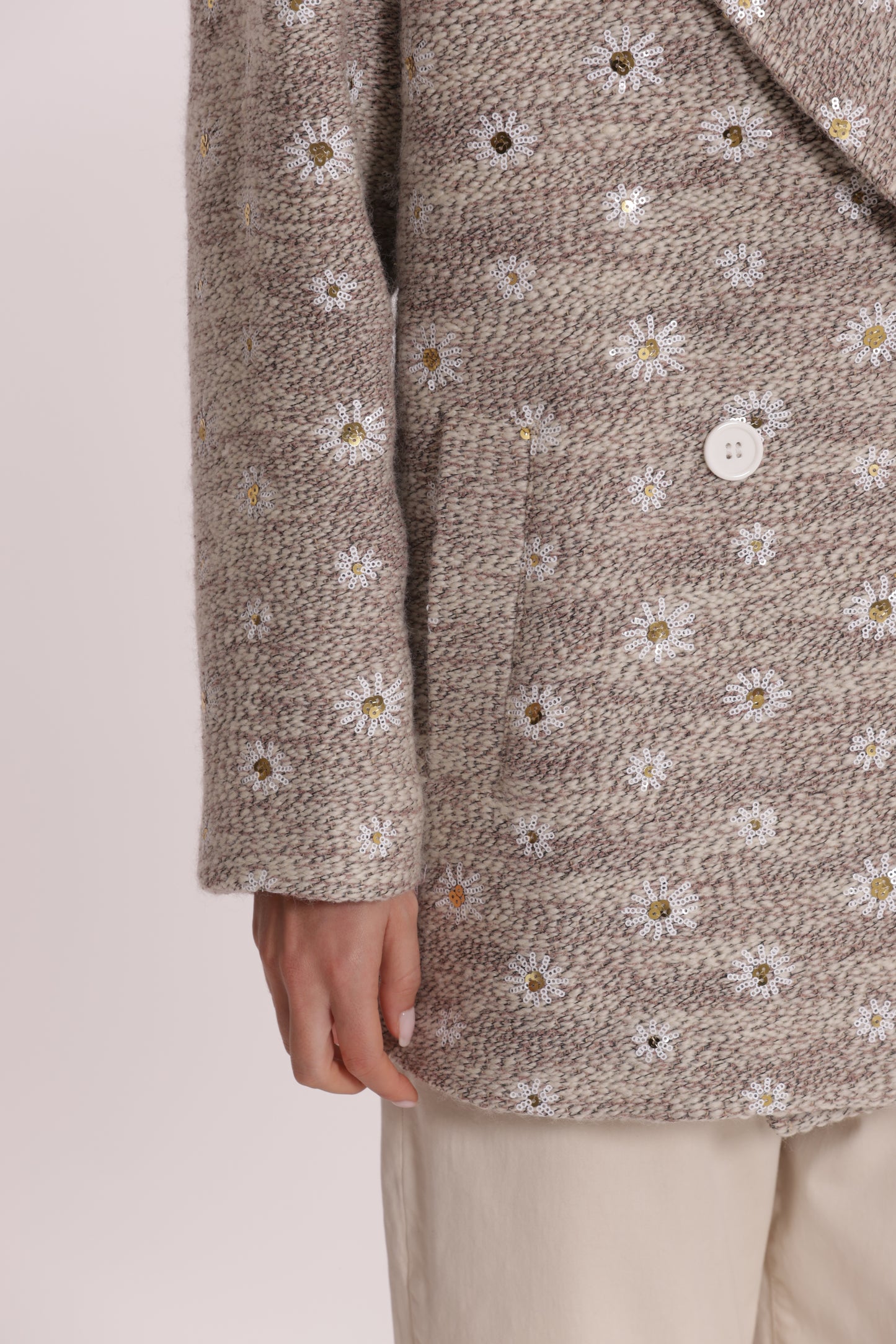 GIACCONE CON MARGHERITE DI PAILLETTES